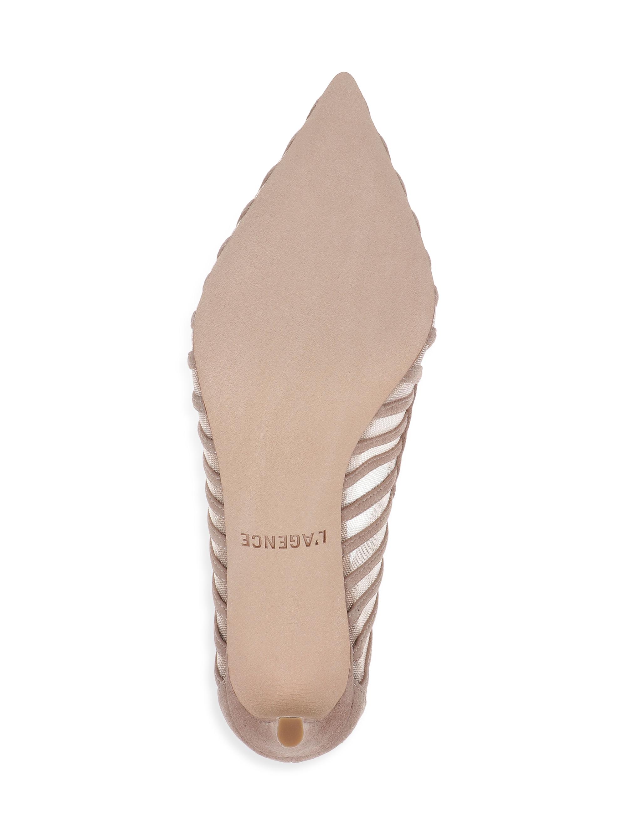 L'AGENCE Women's Lenox 0MM Suede-Mesh Pumps - Cappuccino Suede | Thumbnail 6