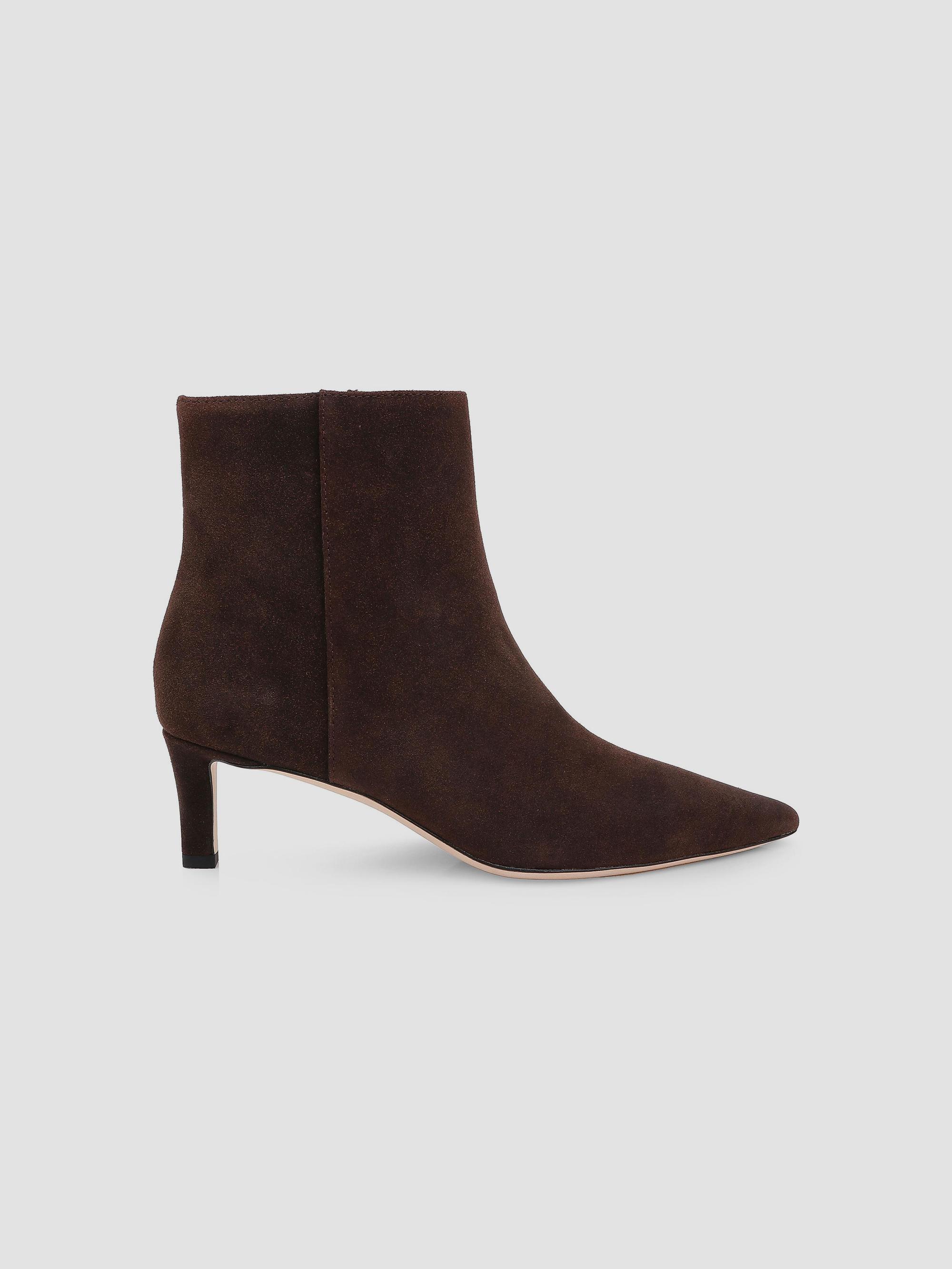 Women's Lilly 60MM Suede Ankle Boots - Dark Brown Suede - Size 6