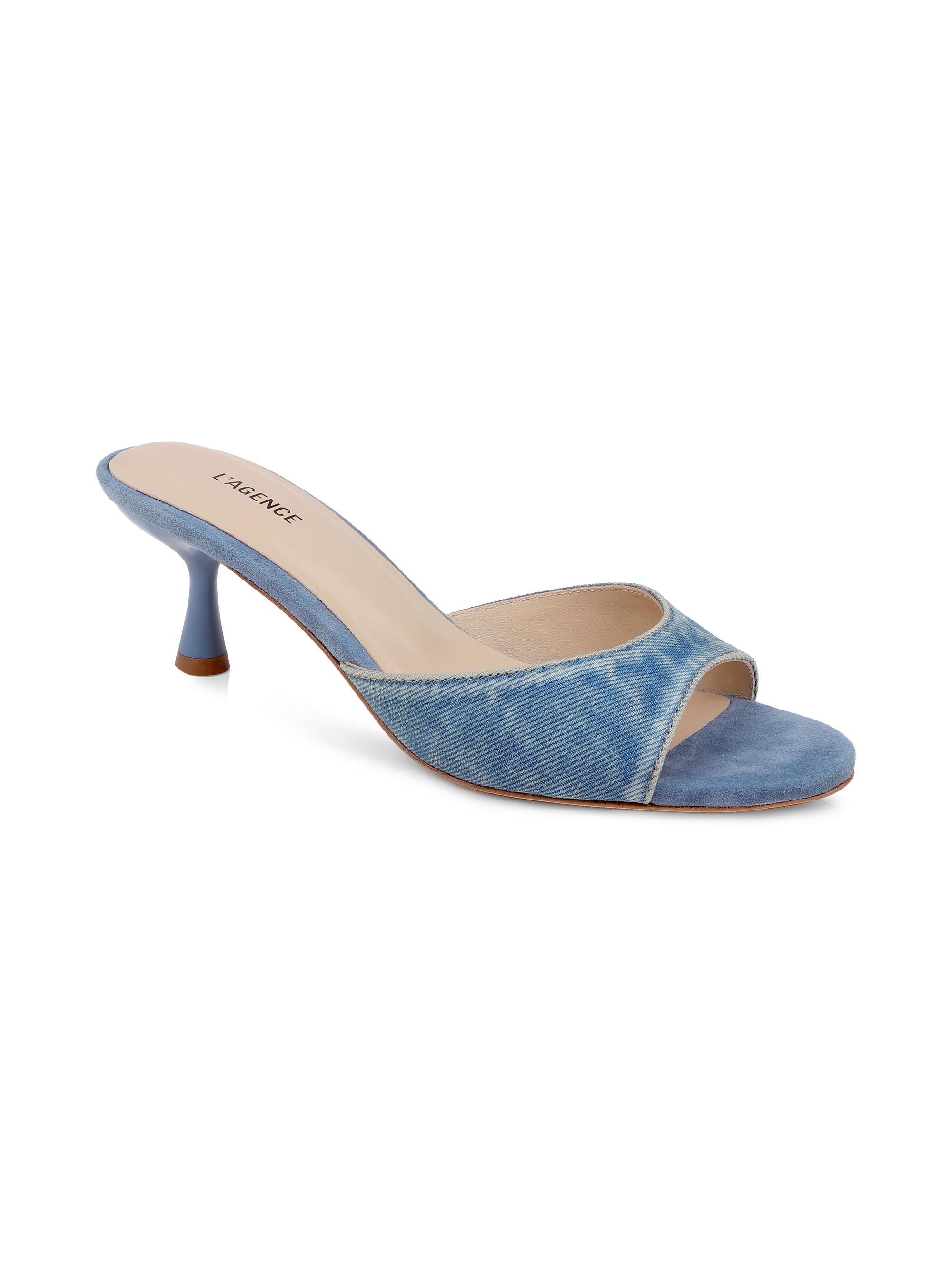 L'AGENCE Women's Arleen 60MM Denim Sandals - Light Denim | Thumbnail 2