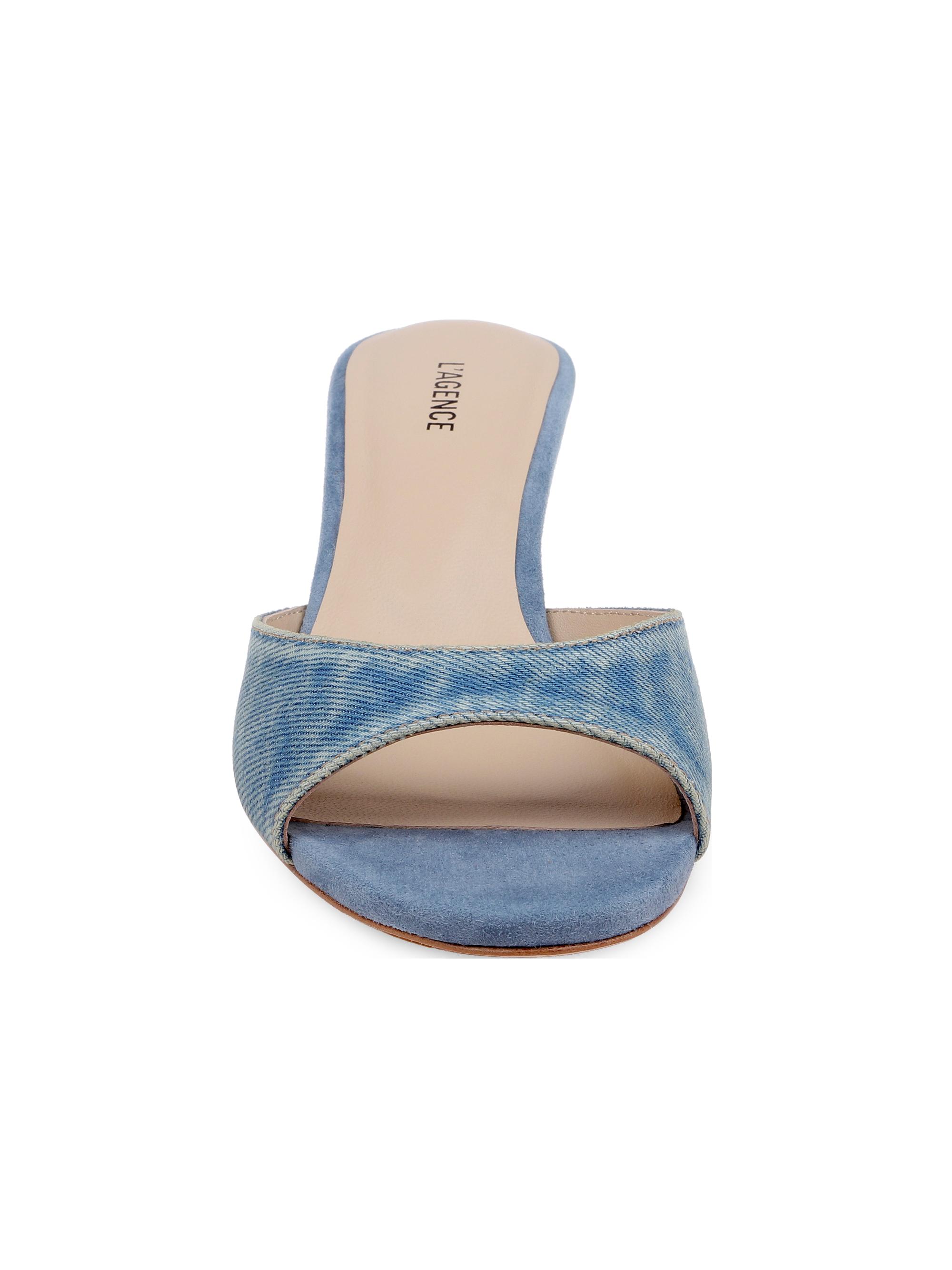 L'AGENCE Women's Arleen 60MM Denim Sandals - Light Denim | Thumbnail 4