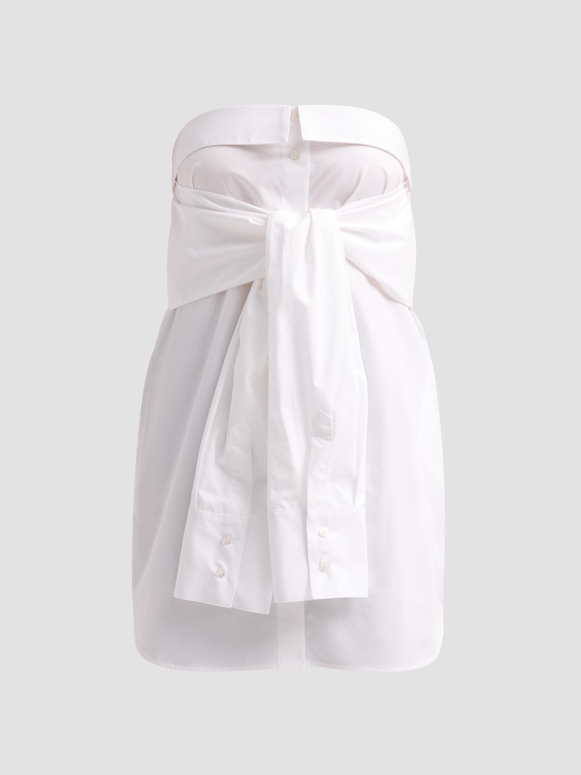 Giuseppe Di Morabito Women's Act II: The Fall Of Icarus Cotton Poplin Strapless Tie-Front Mini Dress - White | Thumbnail 6