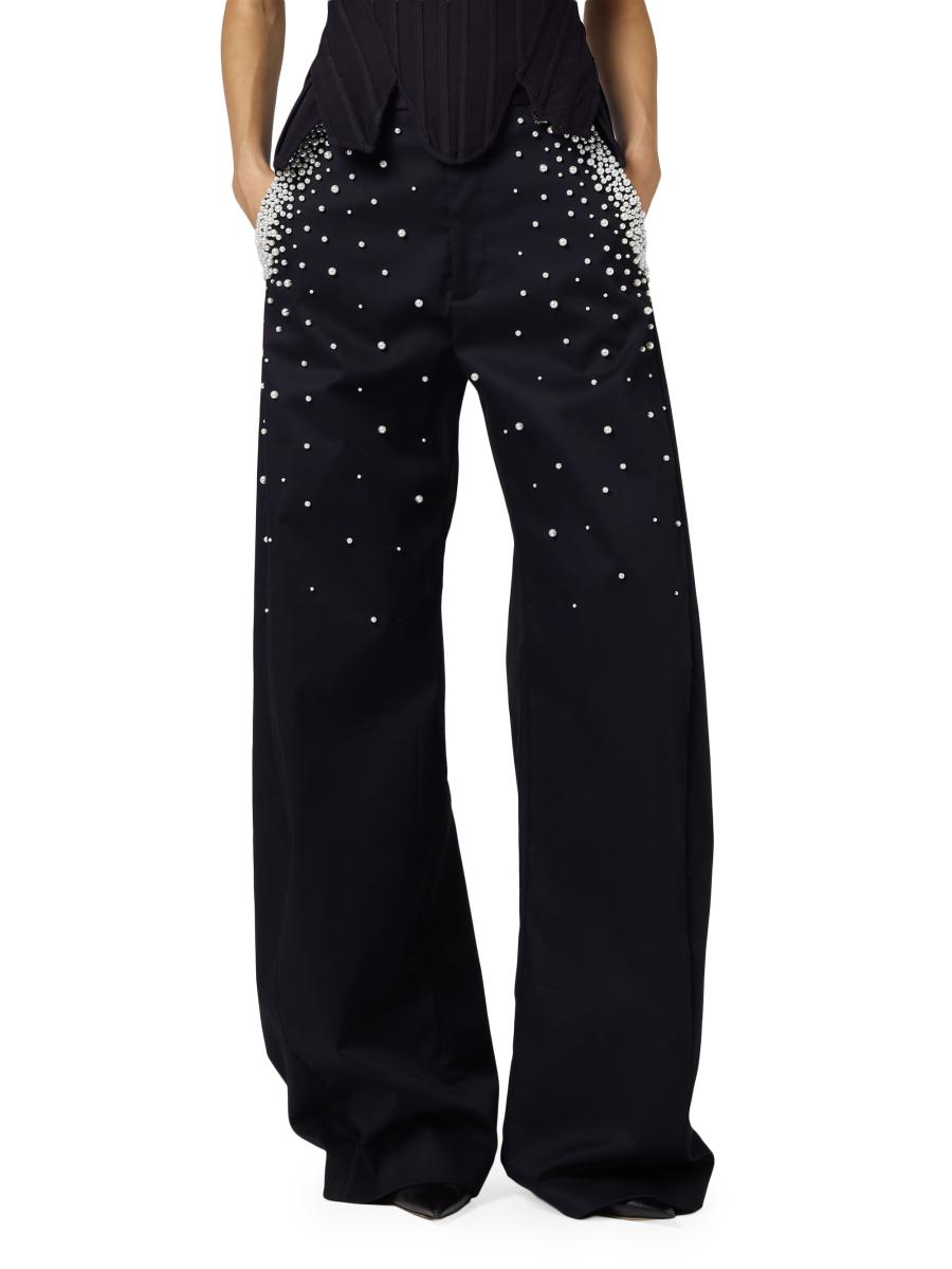 Giuseppe Di Morabito Women's Act Ii: The Fall Of Icarus Faux Pearl Low-rise Jeans In Black