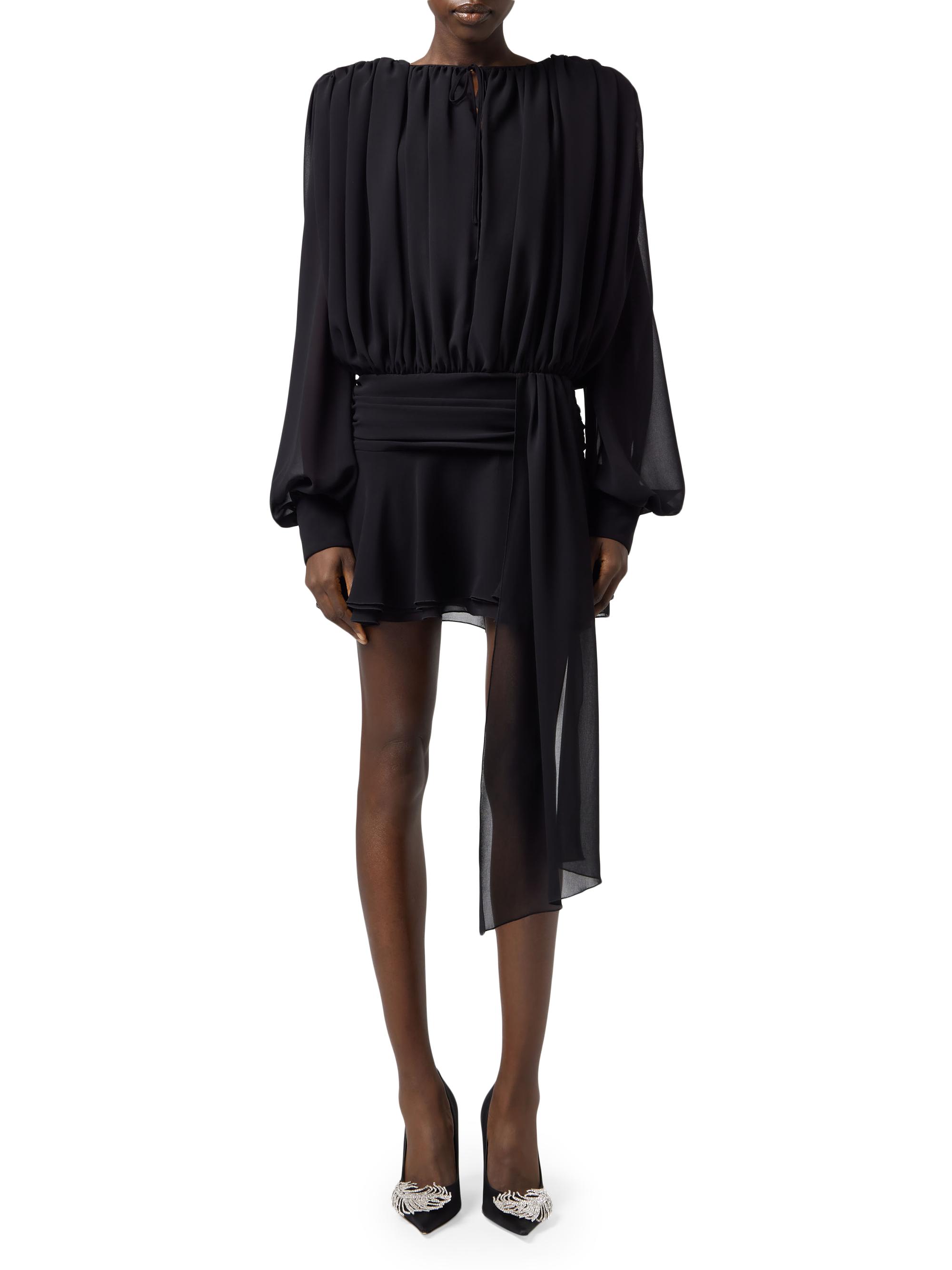 Giuseppe Di Morabito Women's Act II: The Fall Of Icarus Silk Blouson Minidress - Black