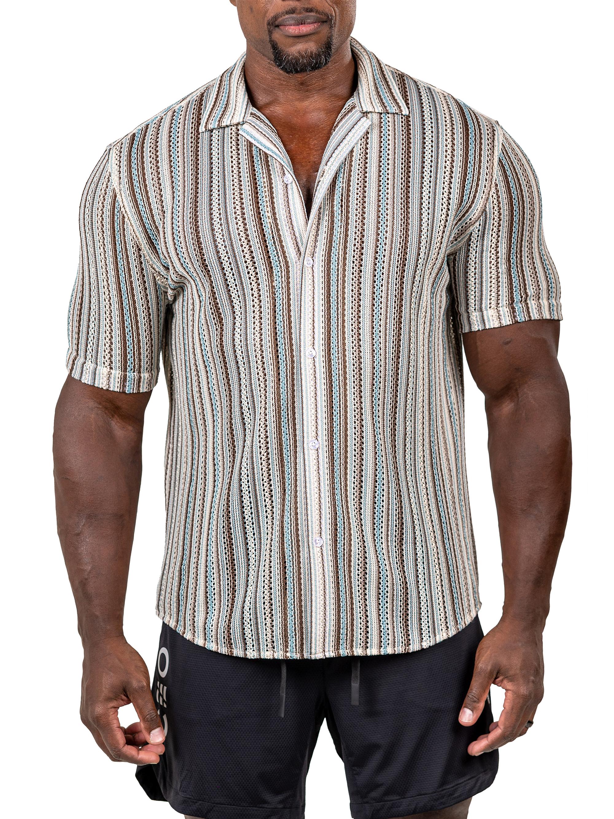 Maceoo Men's Shirt Knitted Marthyr Shirt - Brown Beige