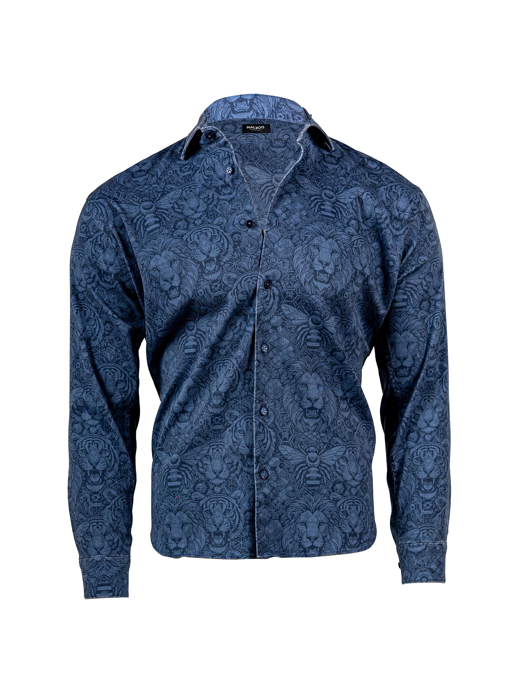 Maceoo Men's Fibonacci Marthyr Shirt - Blue