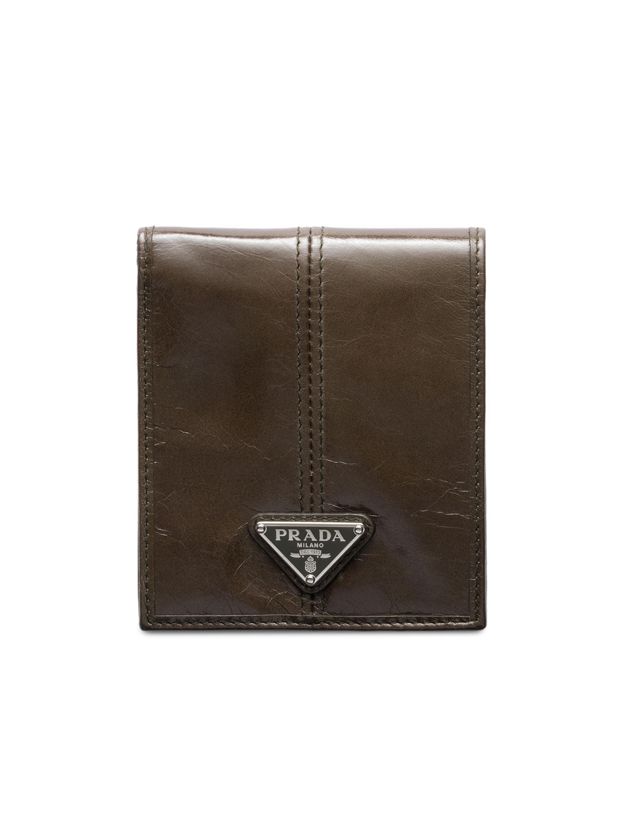 Prada Men's Leather Wallet with Coin Purse - Brown