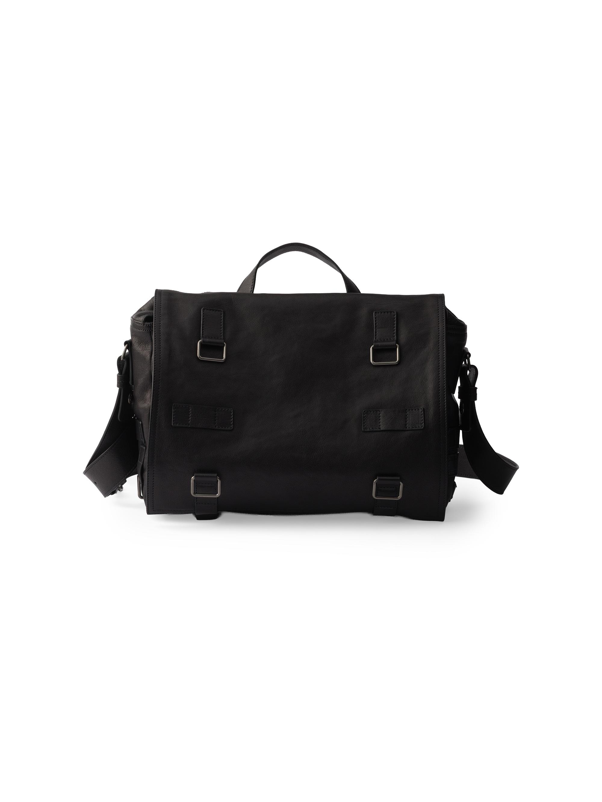 Prada Men's Leather Messenger Bag - Black