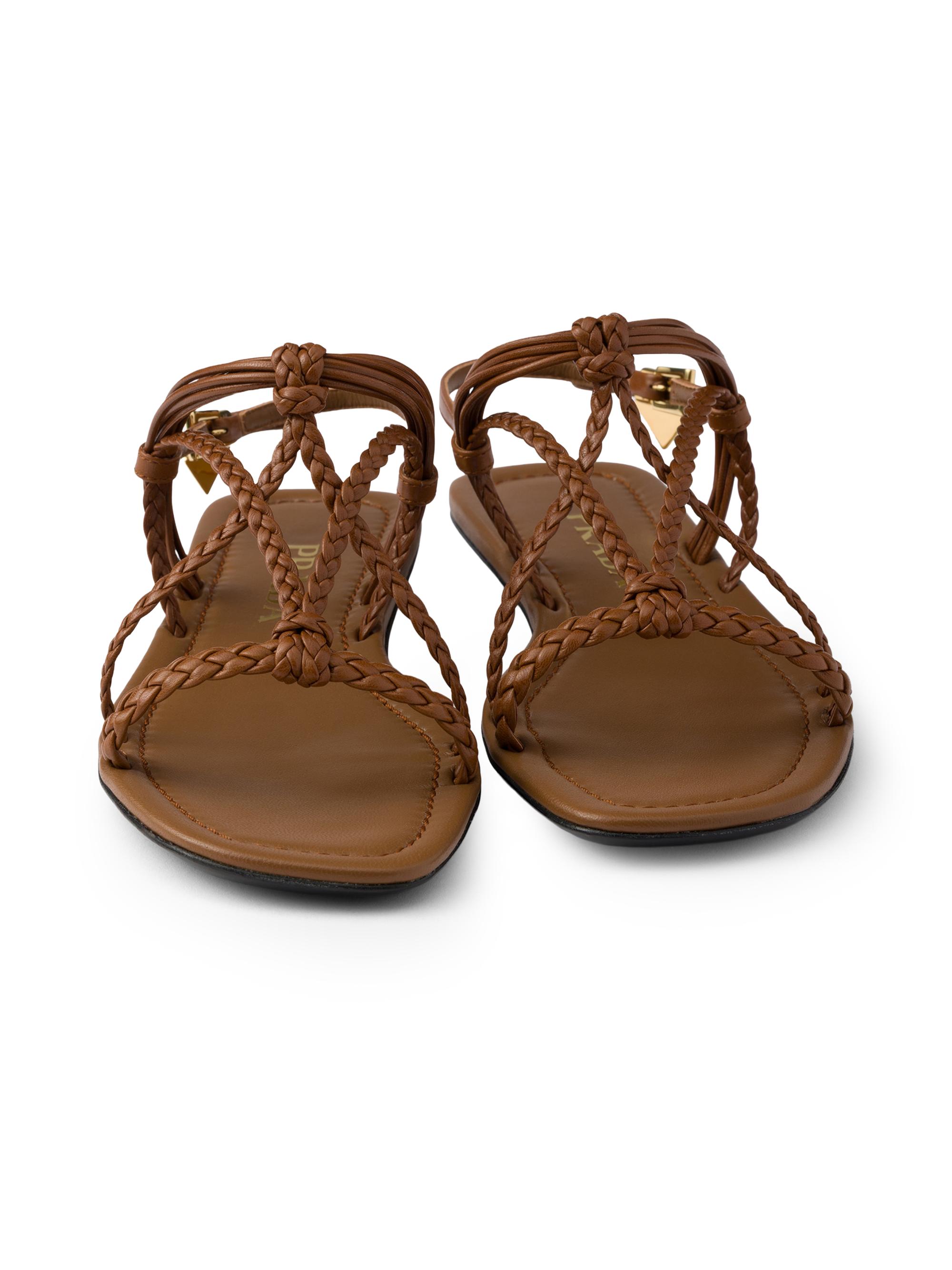 Prada Flat Leather Sandals | Saks Fifth Avenue