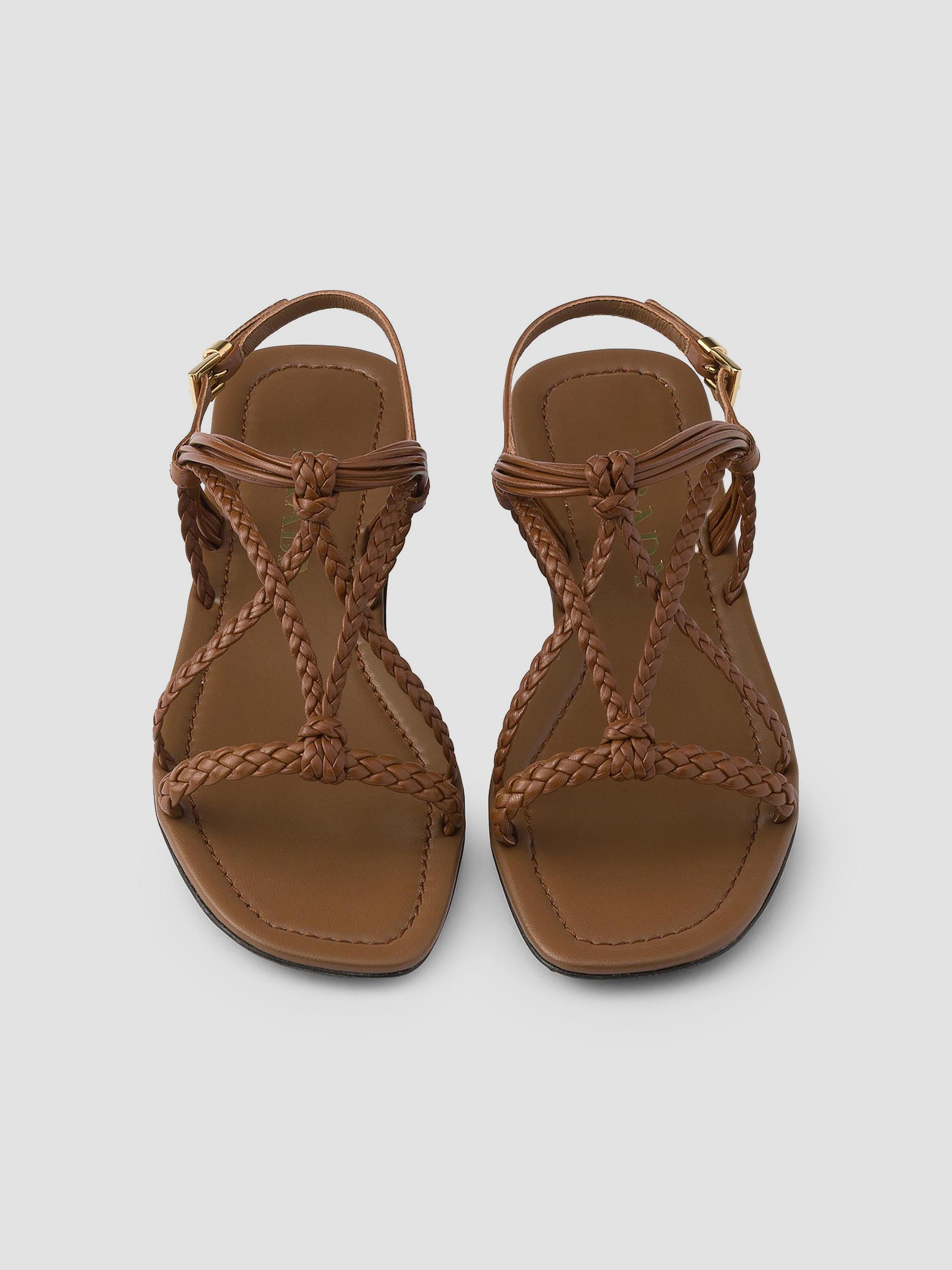 Prada Flat Leather Sandals | Saks Fifth Avenue