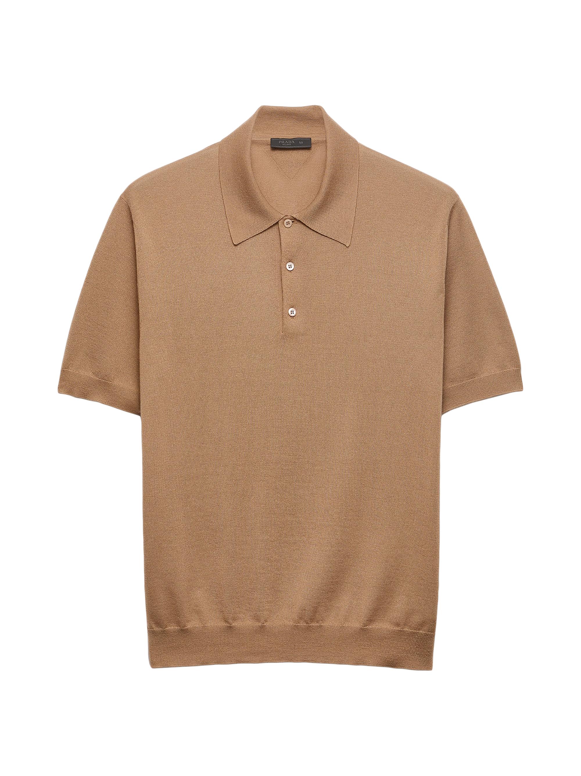 Prada Men's Cashmere and Silk Polo Shirt - Brown