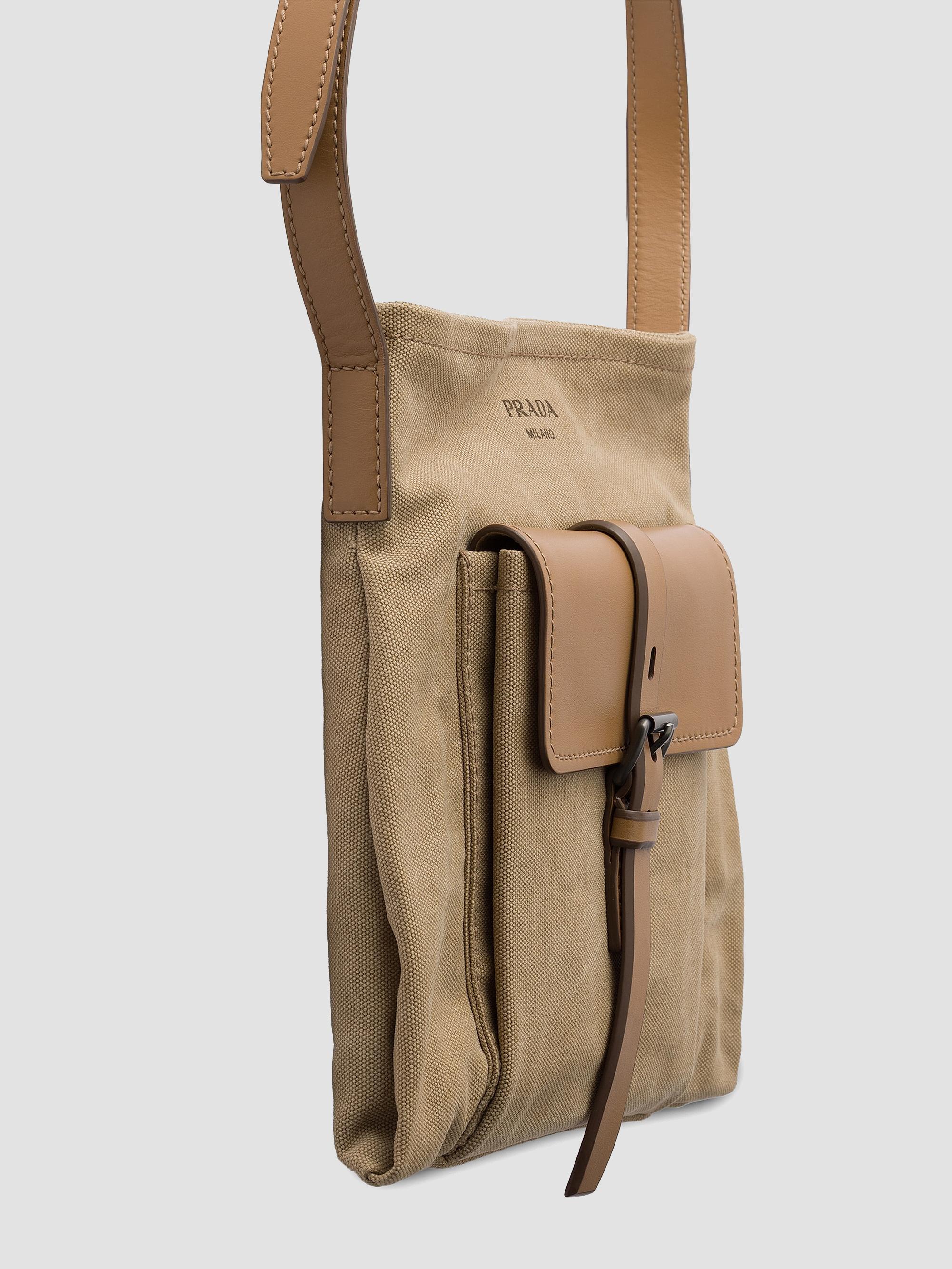 Prada Route Canvas and Leather Shoulder Bag | Saks Fifth Avenue