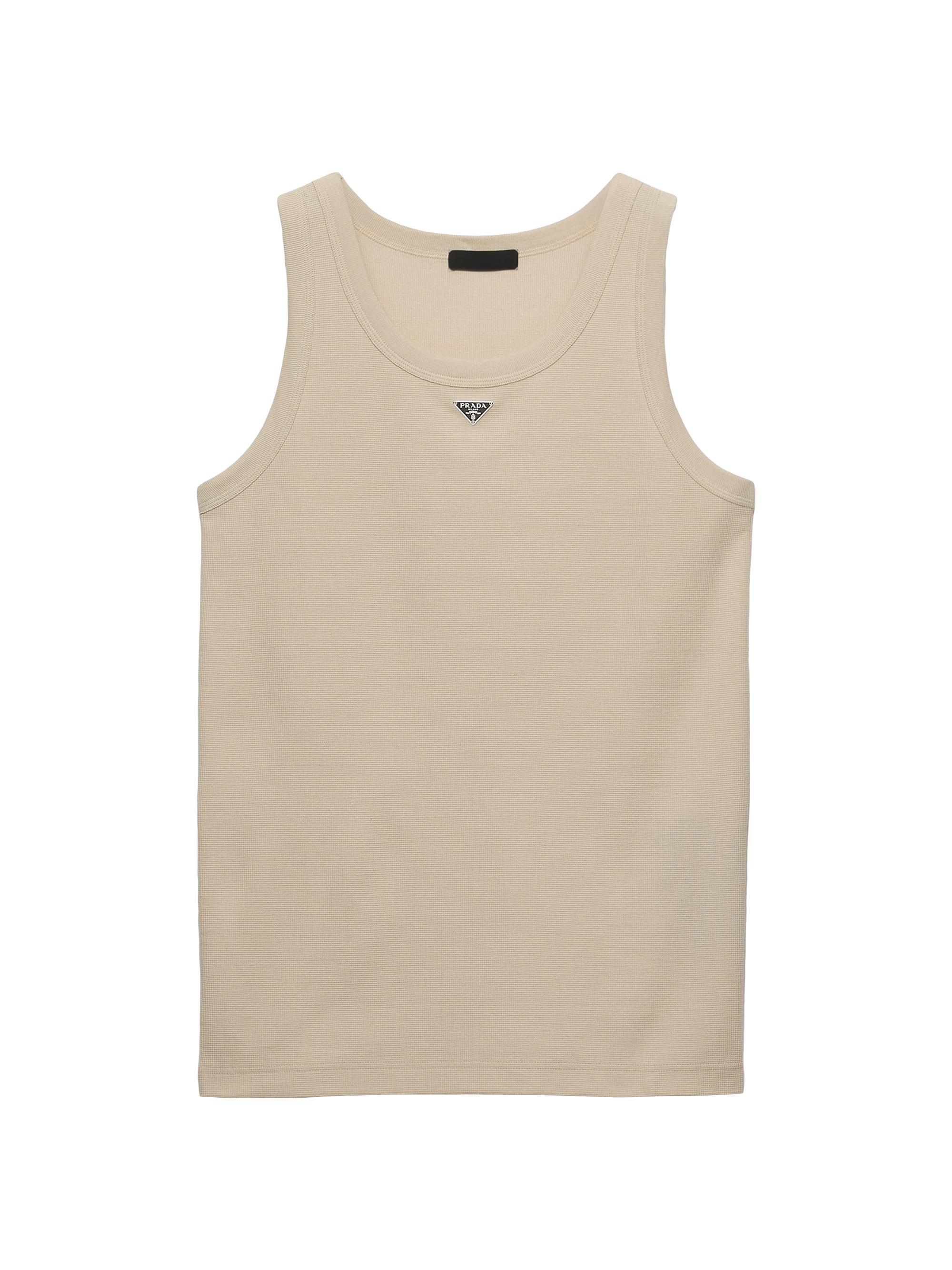 Prada Men's Cotton Tank Top - Beige Khaki