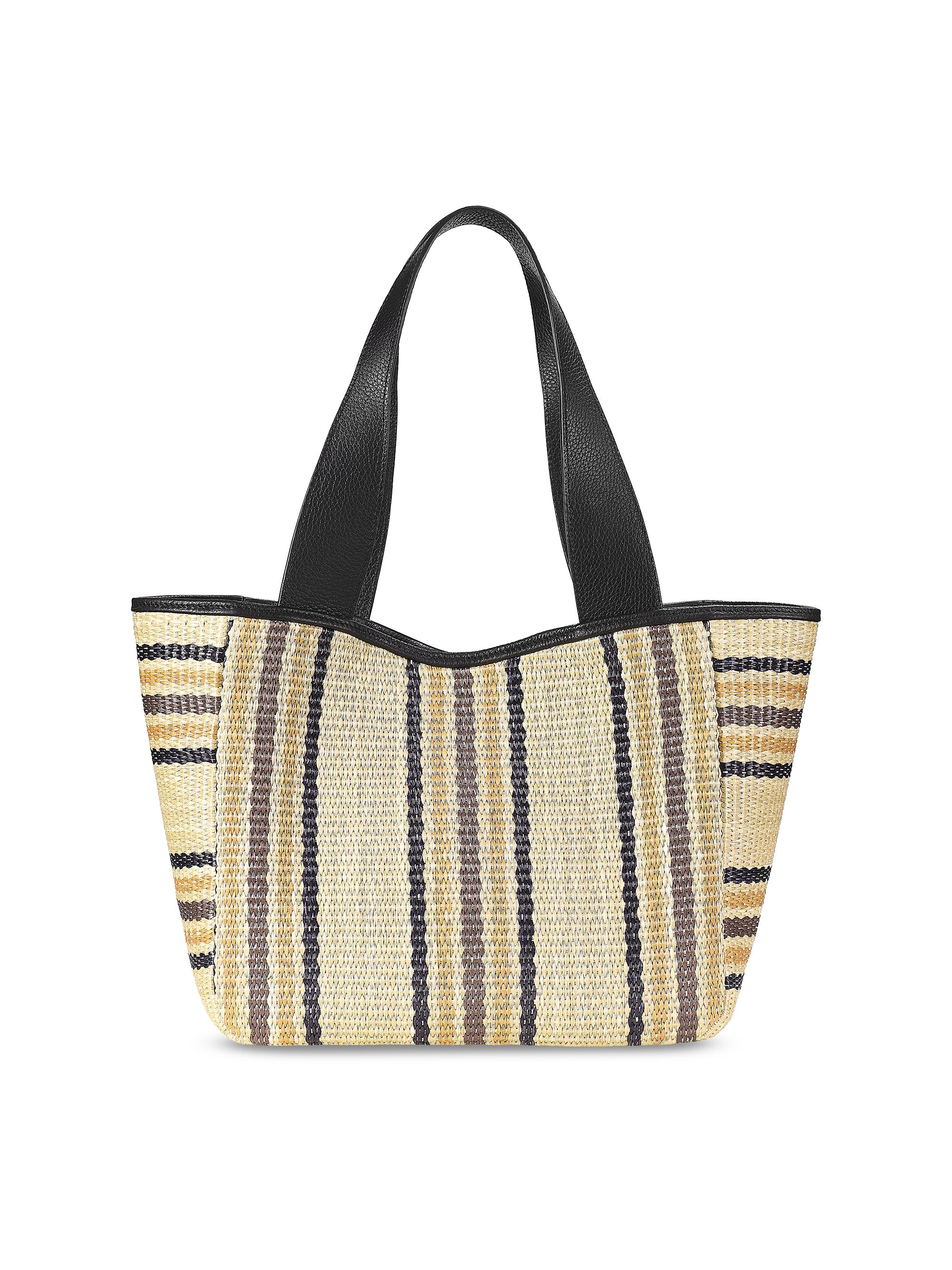 GiGi New York Women's Mercer Striped Raffia Tote Bag - Natural Multi