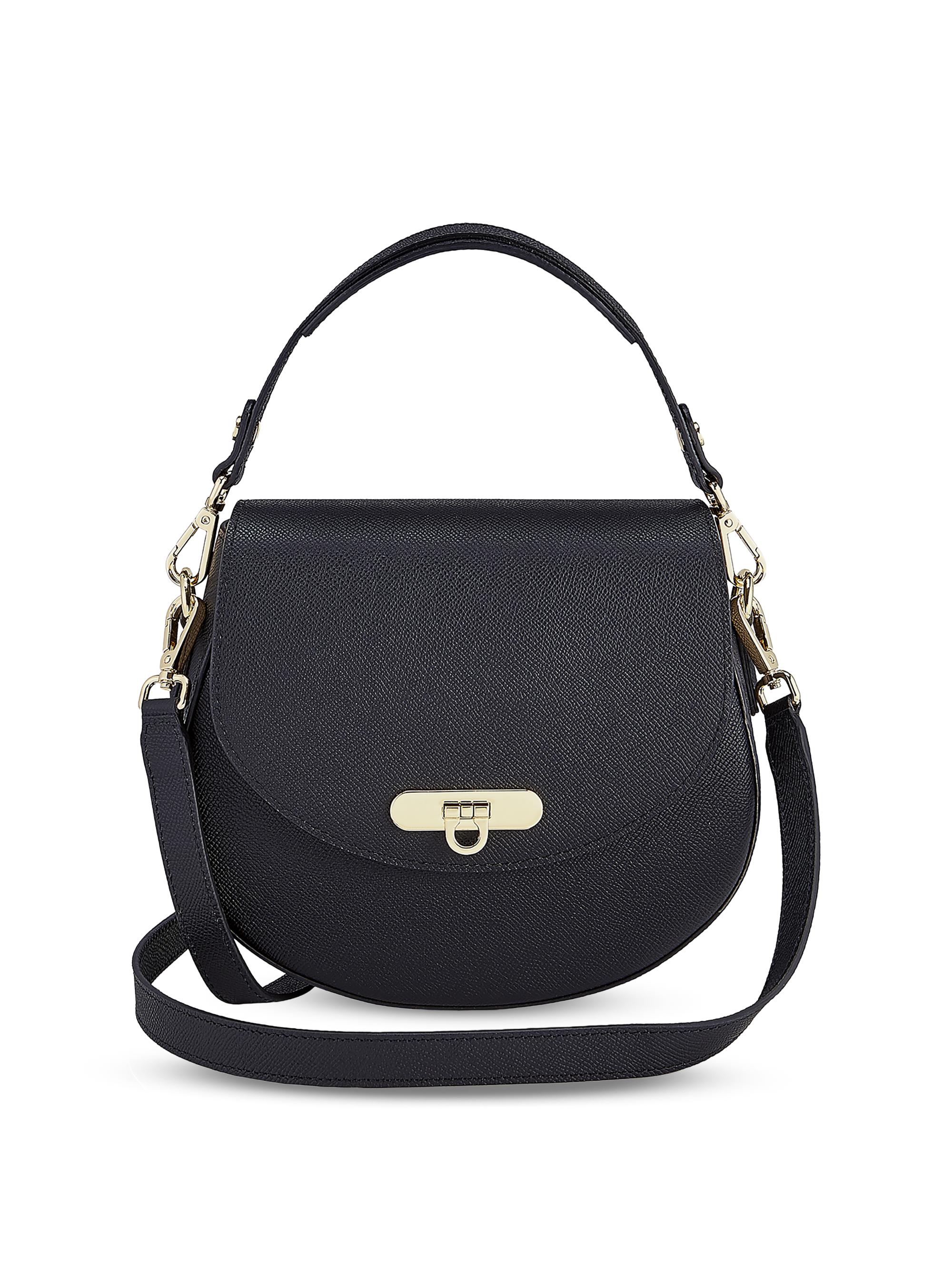 GiGi New York Women's Sophia Textured Leather Saddle Bag - Black