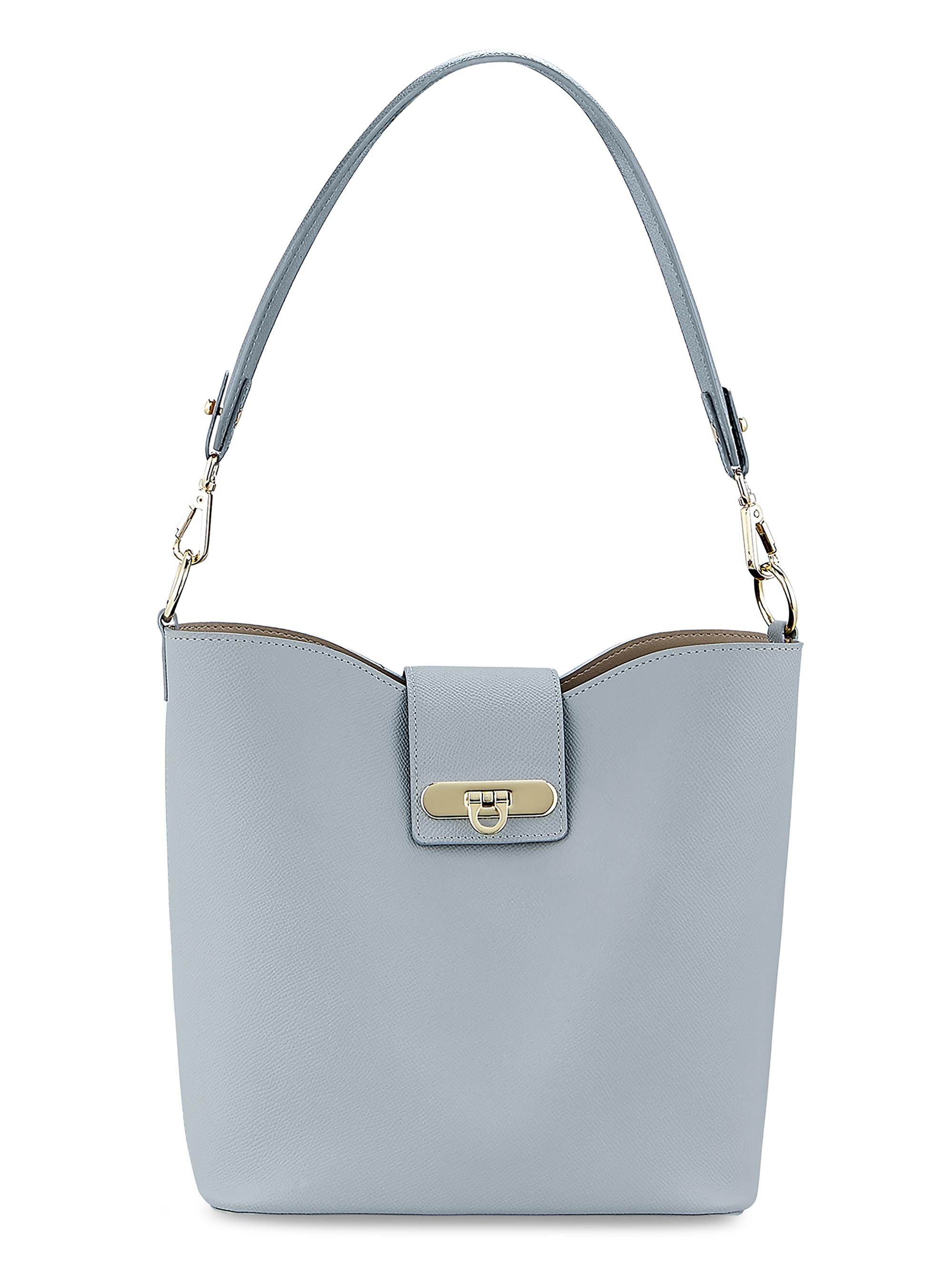 GiGi New York Women's Isabel Textured Leather Bucket Bag - Light Blue