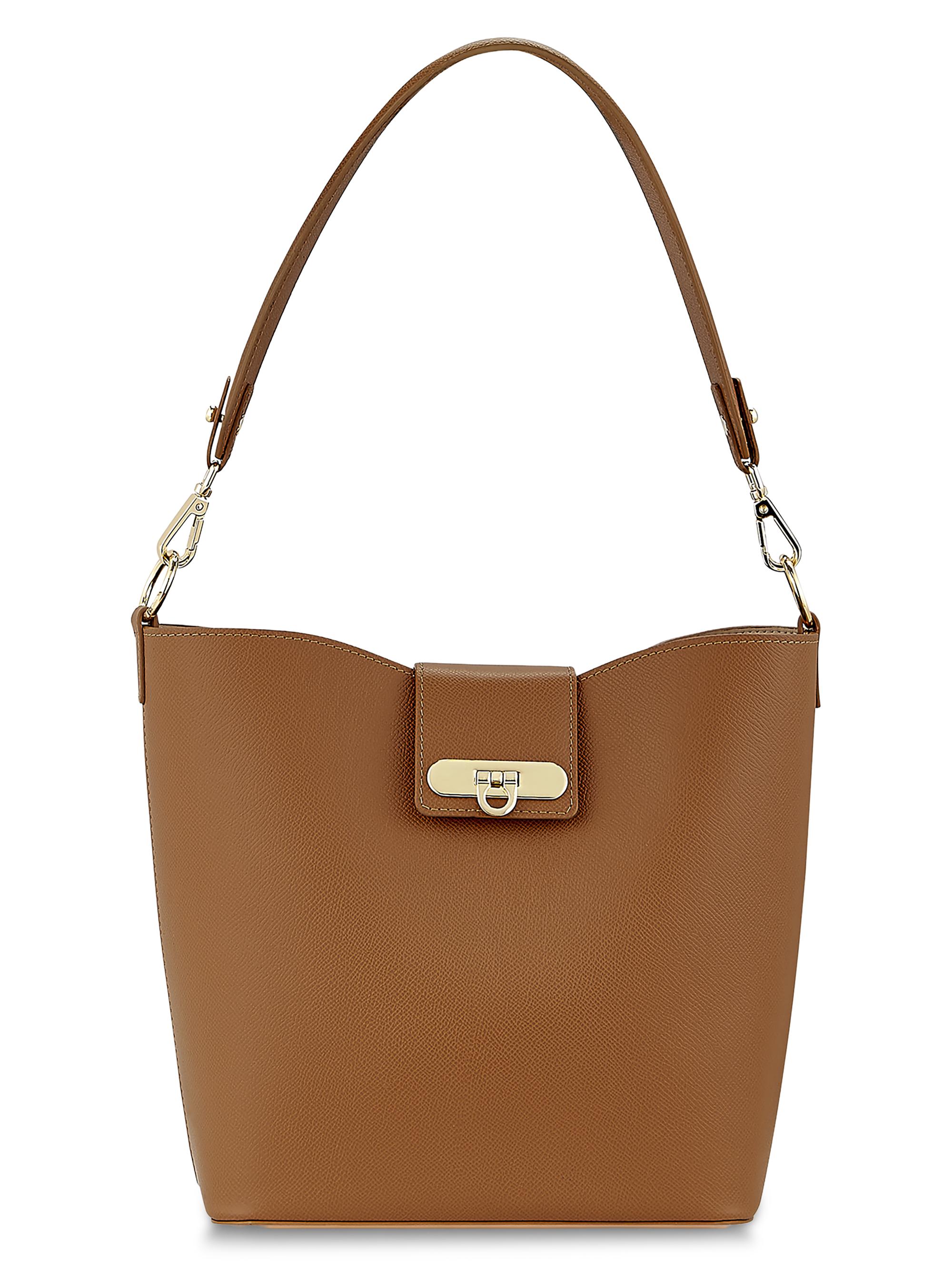 GiGi New York Women's Isabel Textured Leather Bucket Bag - Tan
