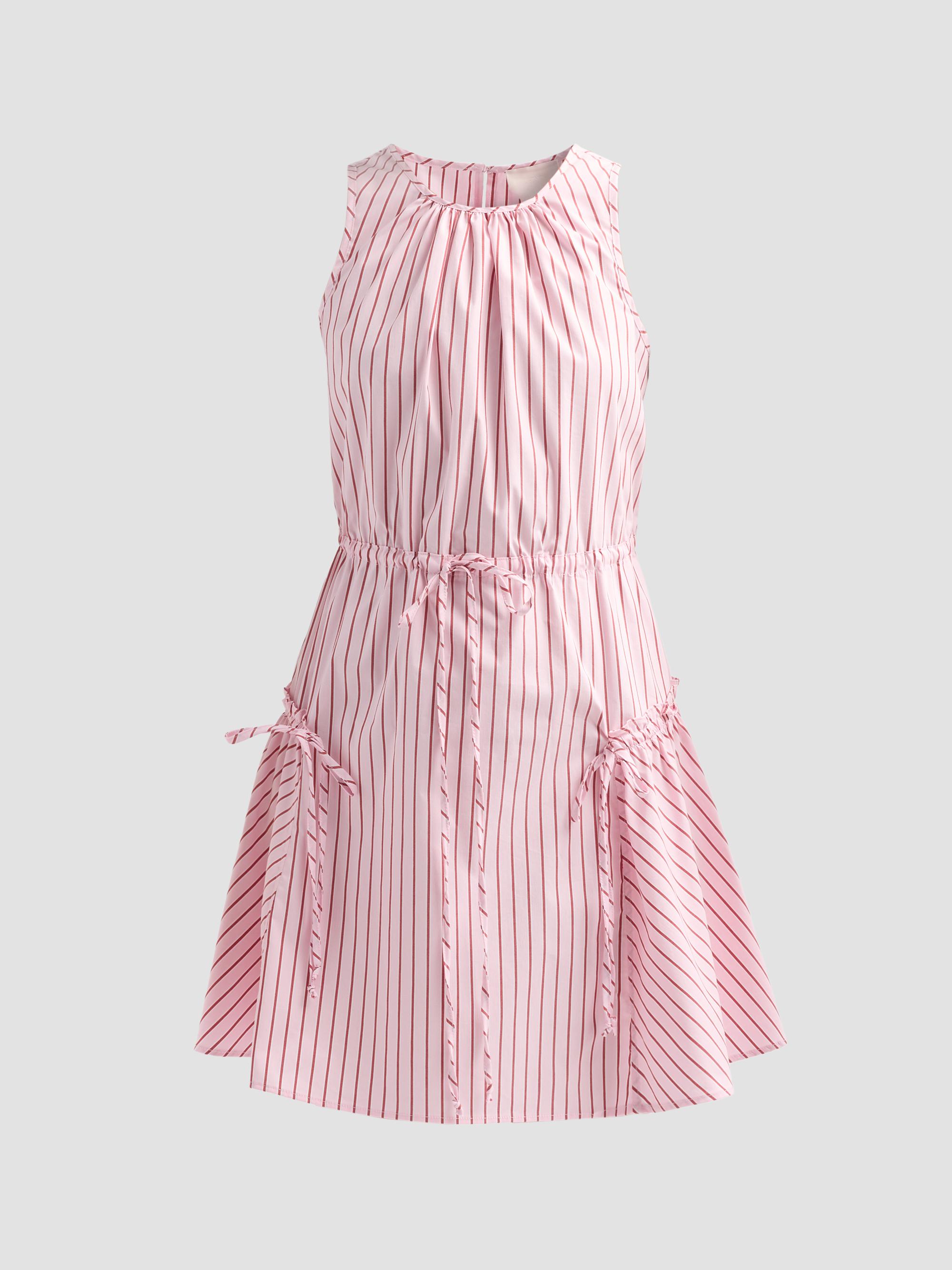 Cinq à Sept Women's Laylani Stripe Drawstring Minidress - Cotton Candy Crimson Plum