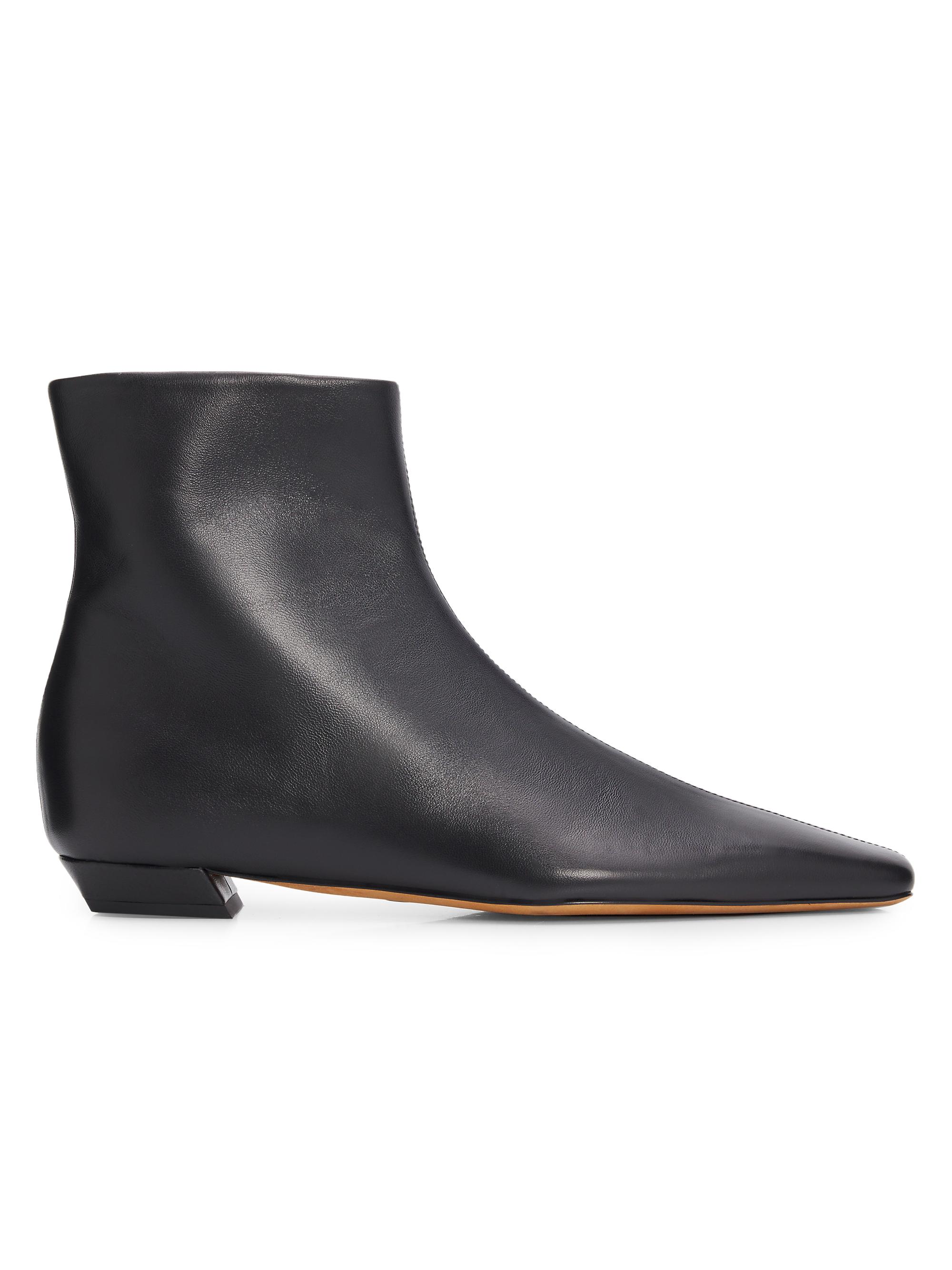 Proenza Schouler Women's Trap Flat Leather Ankle Boots - Black