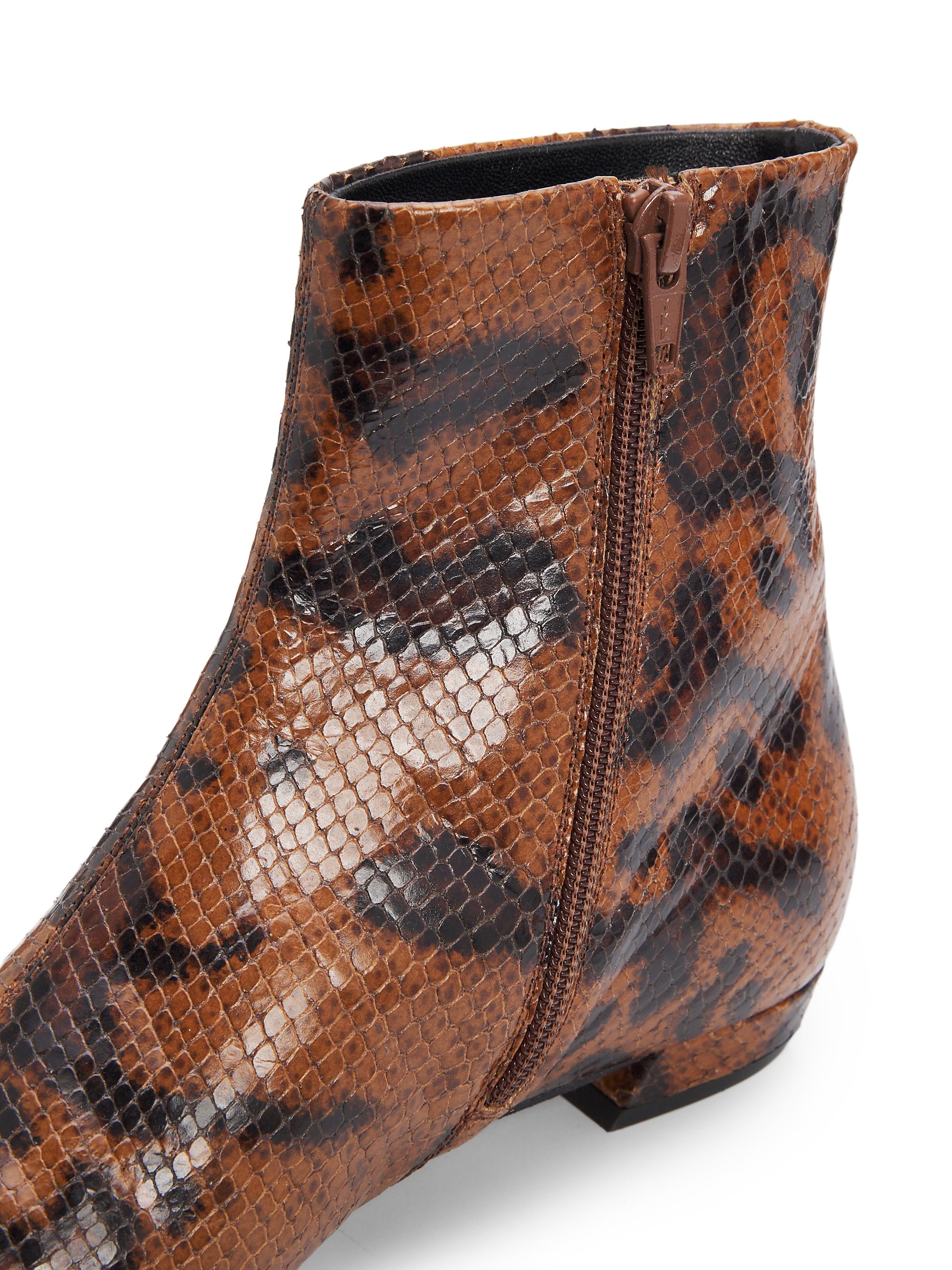 Proenza Schouler Women's Trap Flat Embossed-Leather Ankle Boots - Ochre Multi | Thumbnail 5