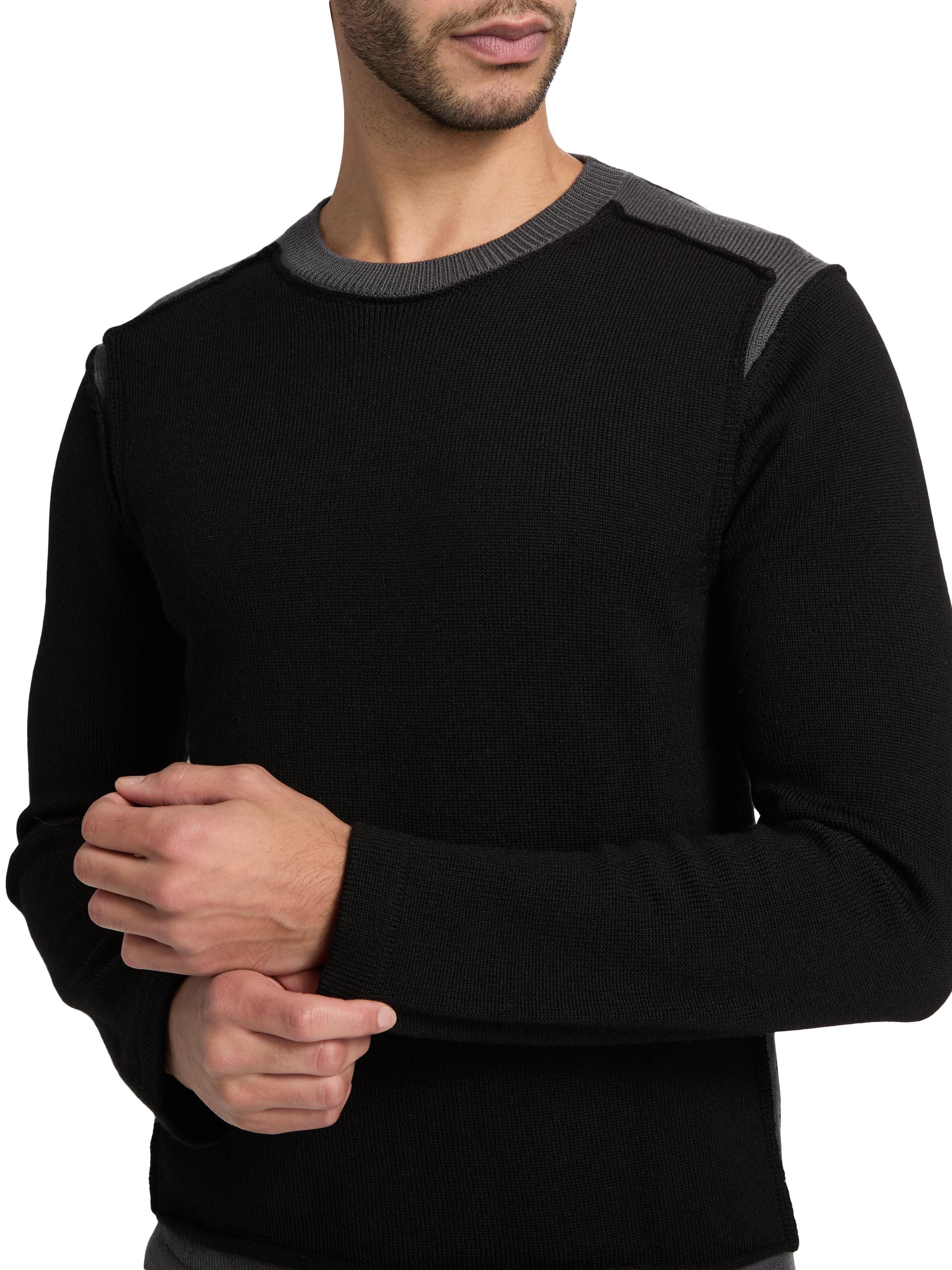 MM6 Maison Margiela Men's Wool Crewneck Sweater - Black Dark Grey | Thumbnail 6