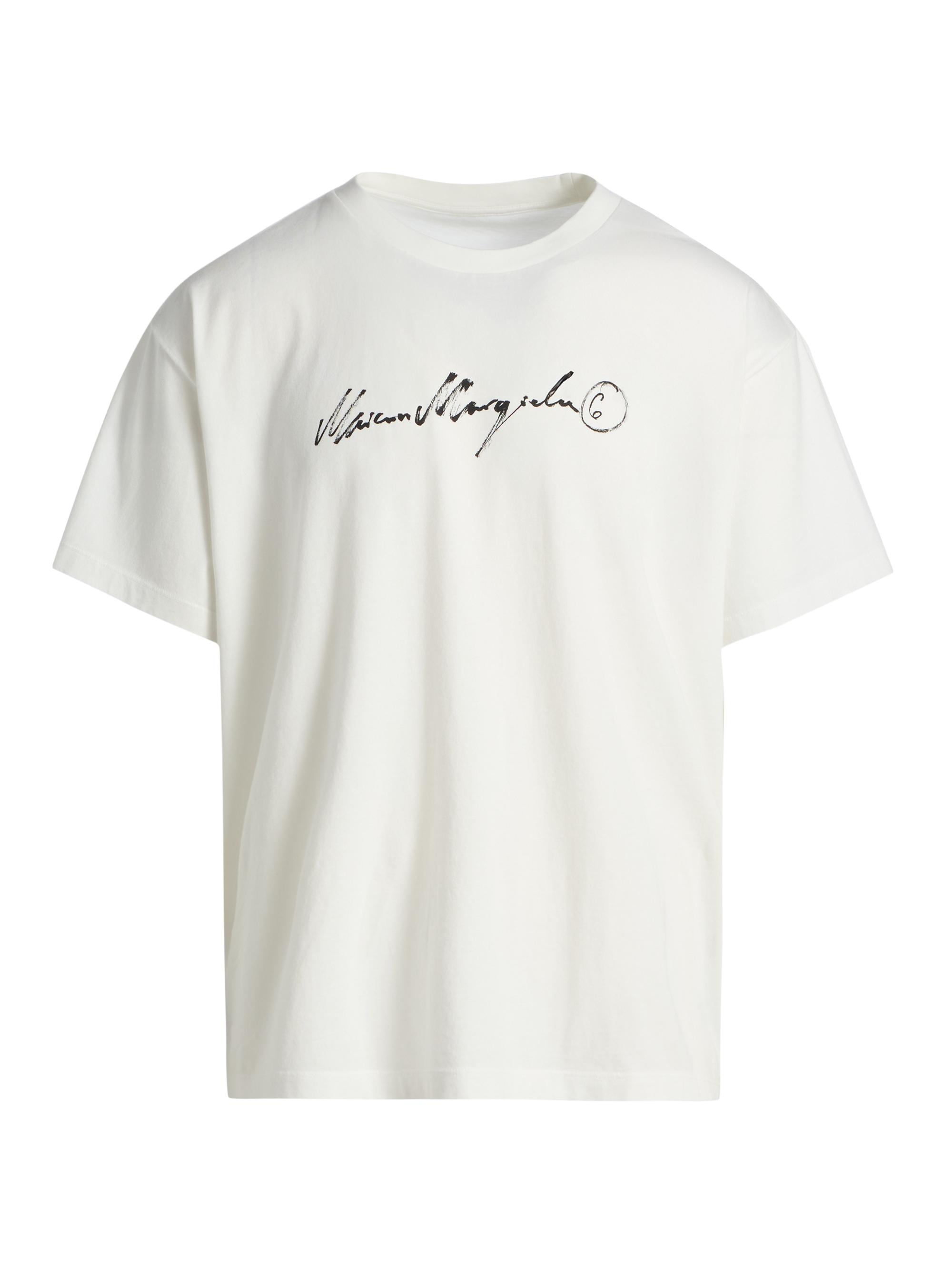 MM6 Maison Margiela Men's Logo Cotton T-Shirt - Off White