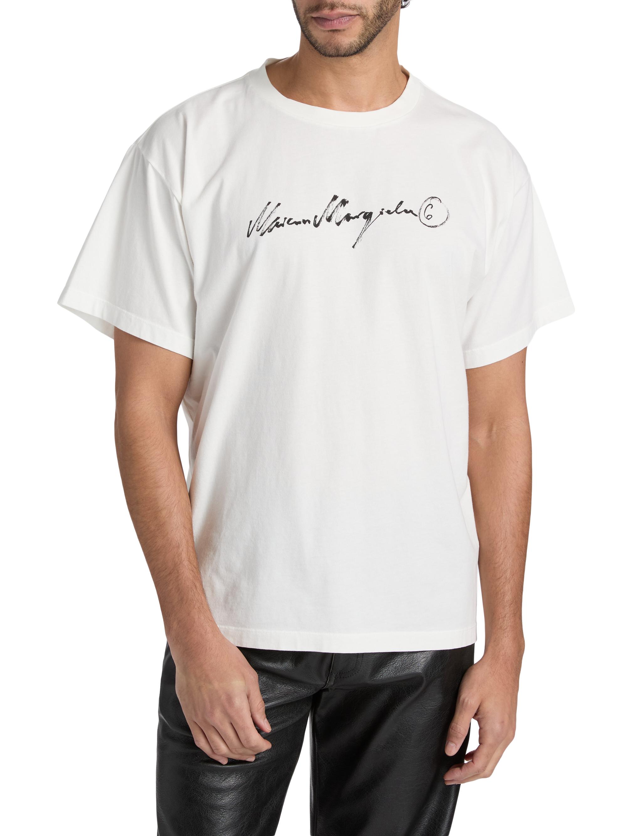 MM6 Maison Margiela Men's Logo Cotton T-Shirt - Off White | Thumbnail 3