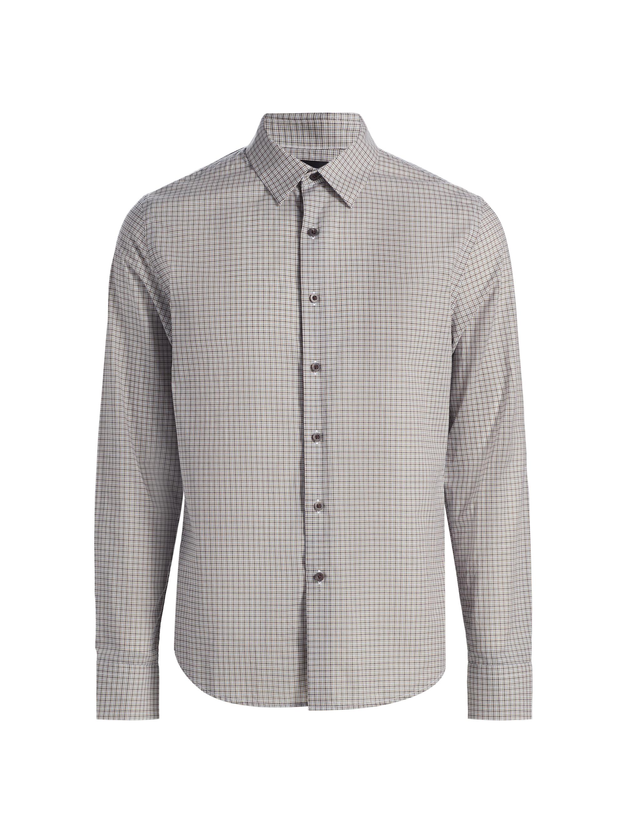 Vince Men's Condor Plaid Cotton Shirt - Prussian Blue