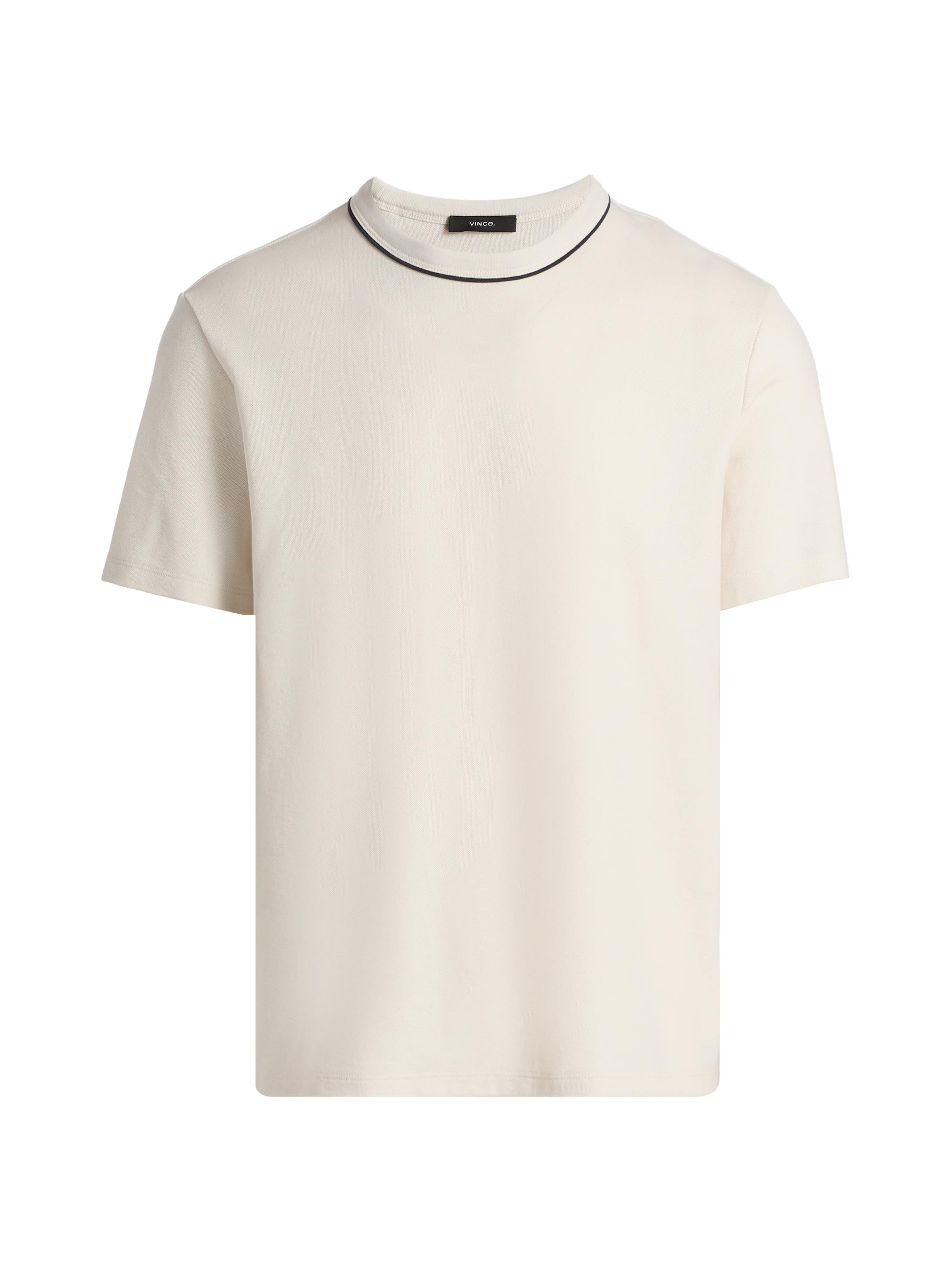 Vince Men's Tipped Crewneck Pima Cotton T-Shirt - Blanco