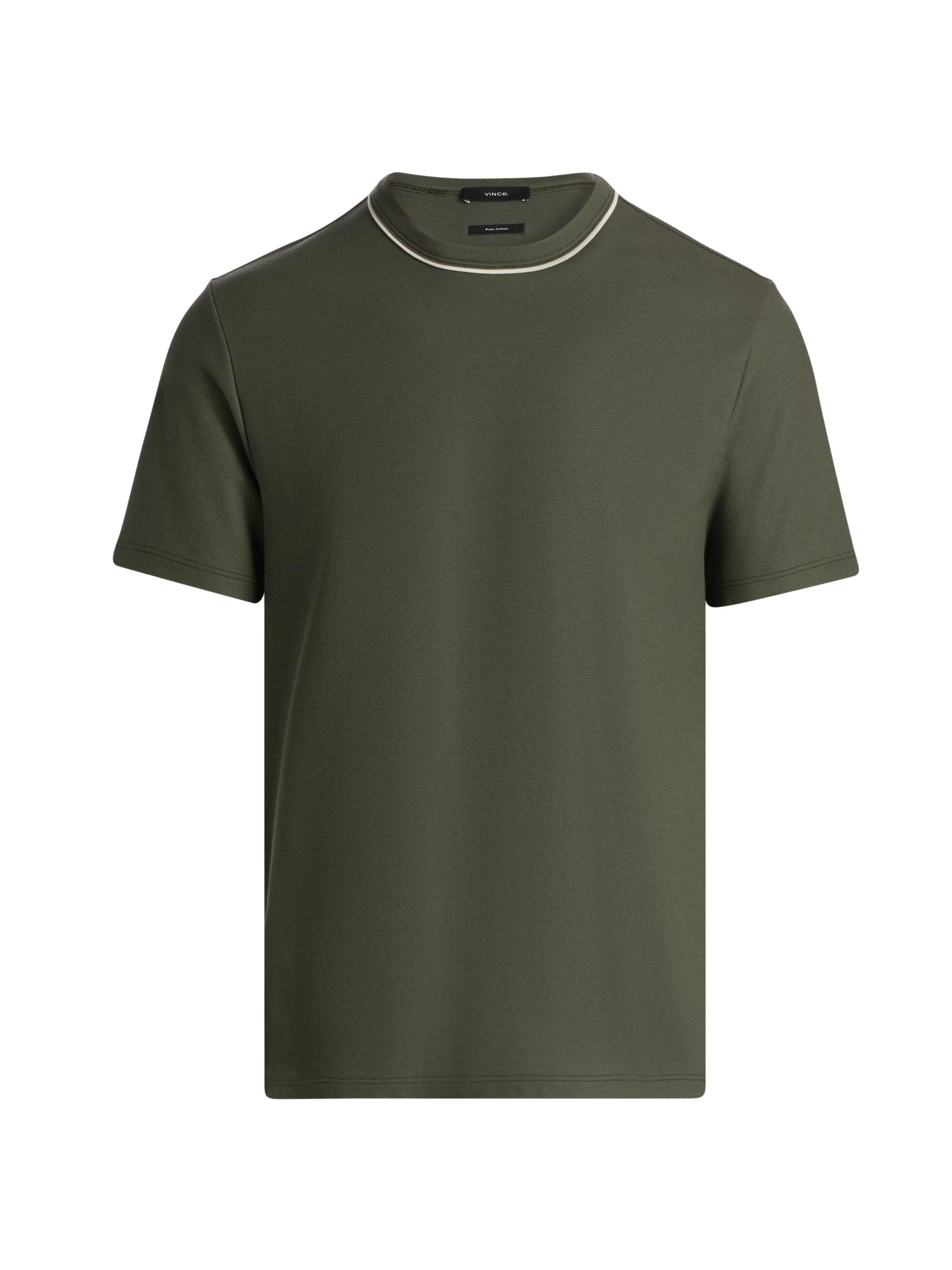 Vince Men's Tipped Crewneck Pima Cotton T-Shirt - Coulter Green