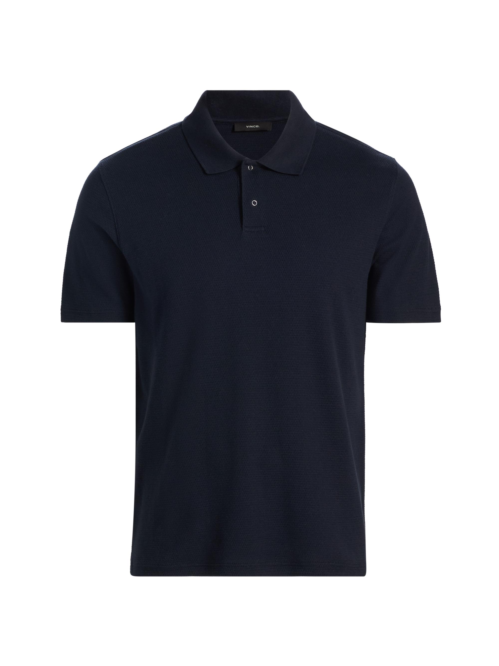Vince Men's Mesh Knit Snap Polo Shirt - Coastal