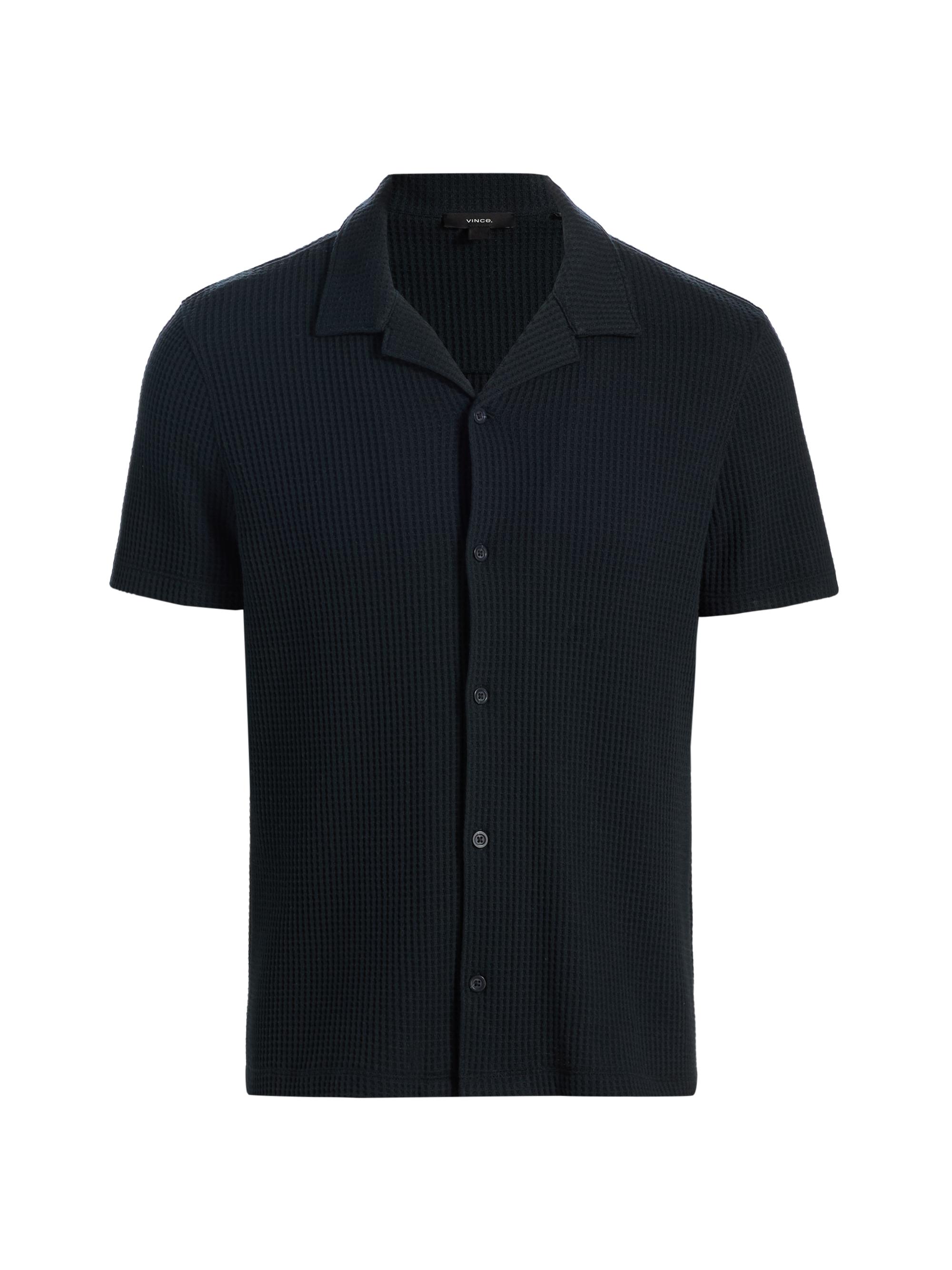 Vince Men's Macro-Waffle Camp Shirt - Coastal