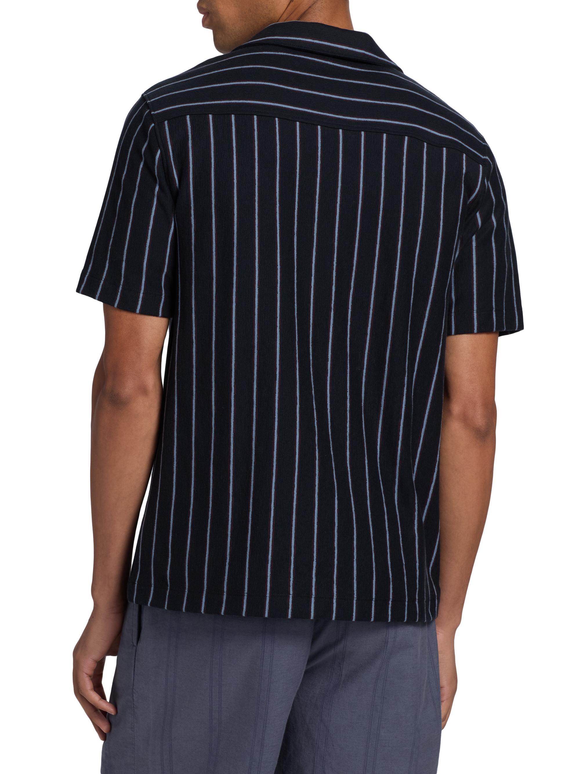 Vince Men's Striped Terry Cotton Cabana Shirt - Coastal Combo | Thumbnail 5