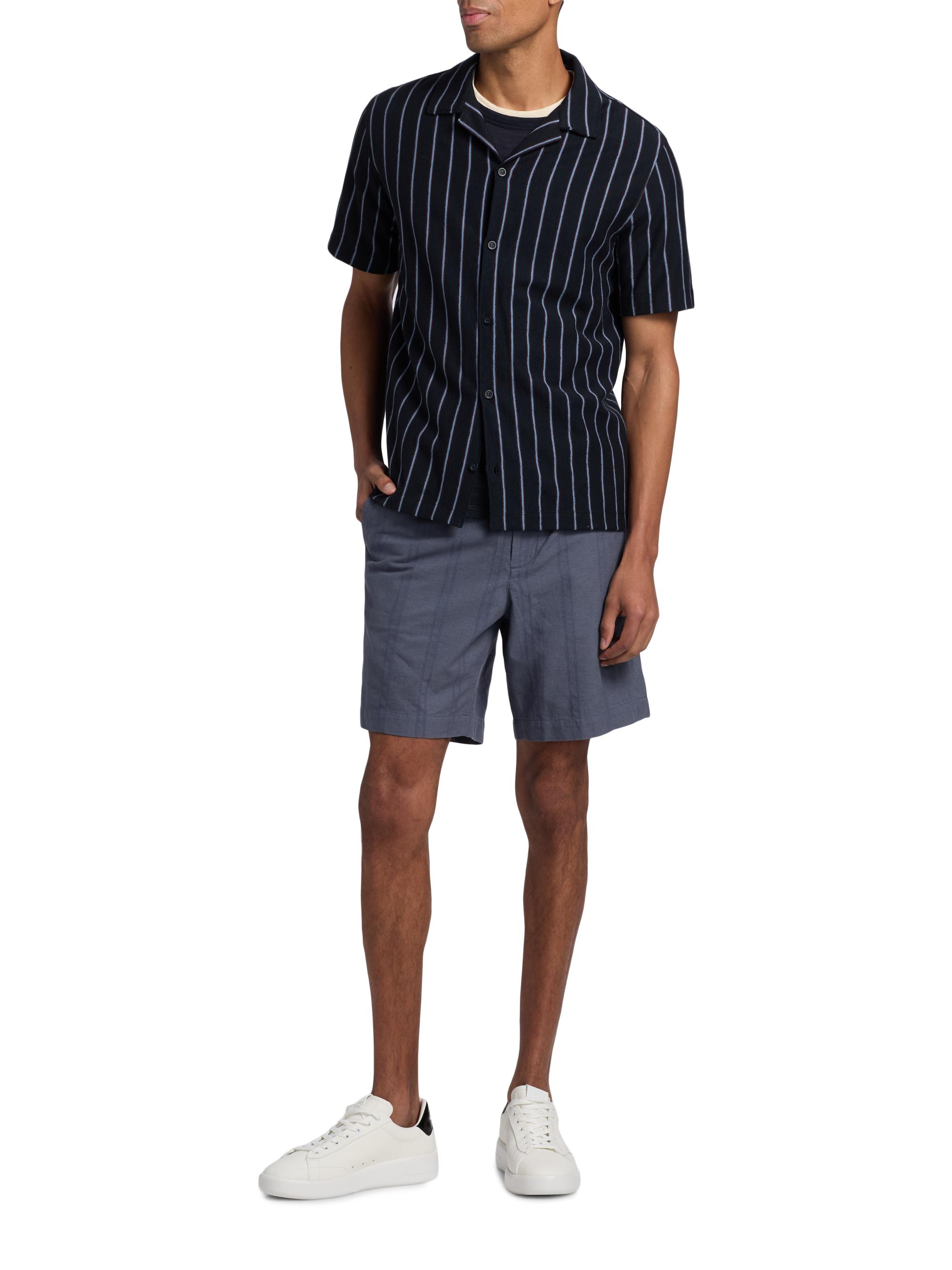 Vince Men's Striped Terry Cotton Cabana Shirt - Coastal Combo | Thumbnail 2