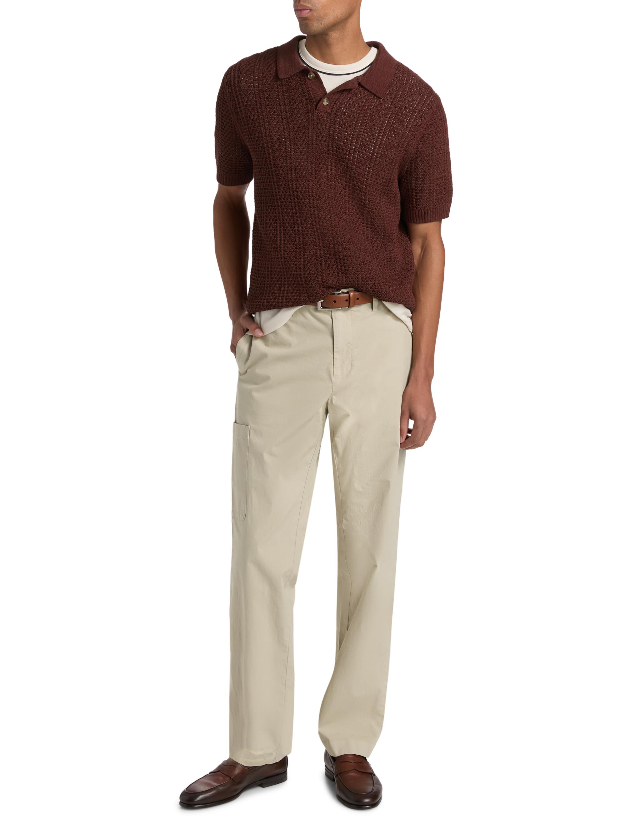 Vince Men's Seed-Stitch Ribbed Cotton Polo Shirt - Deep Satin | Thumbnail 2