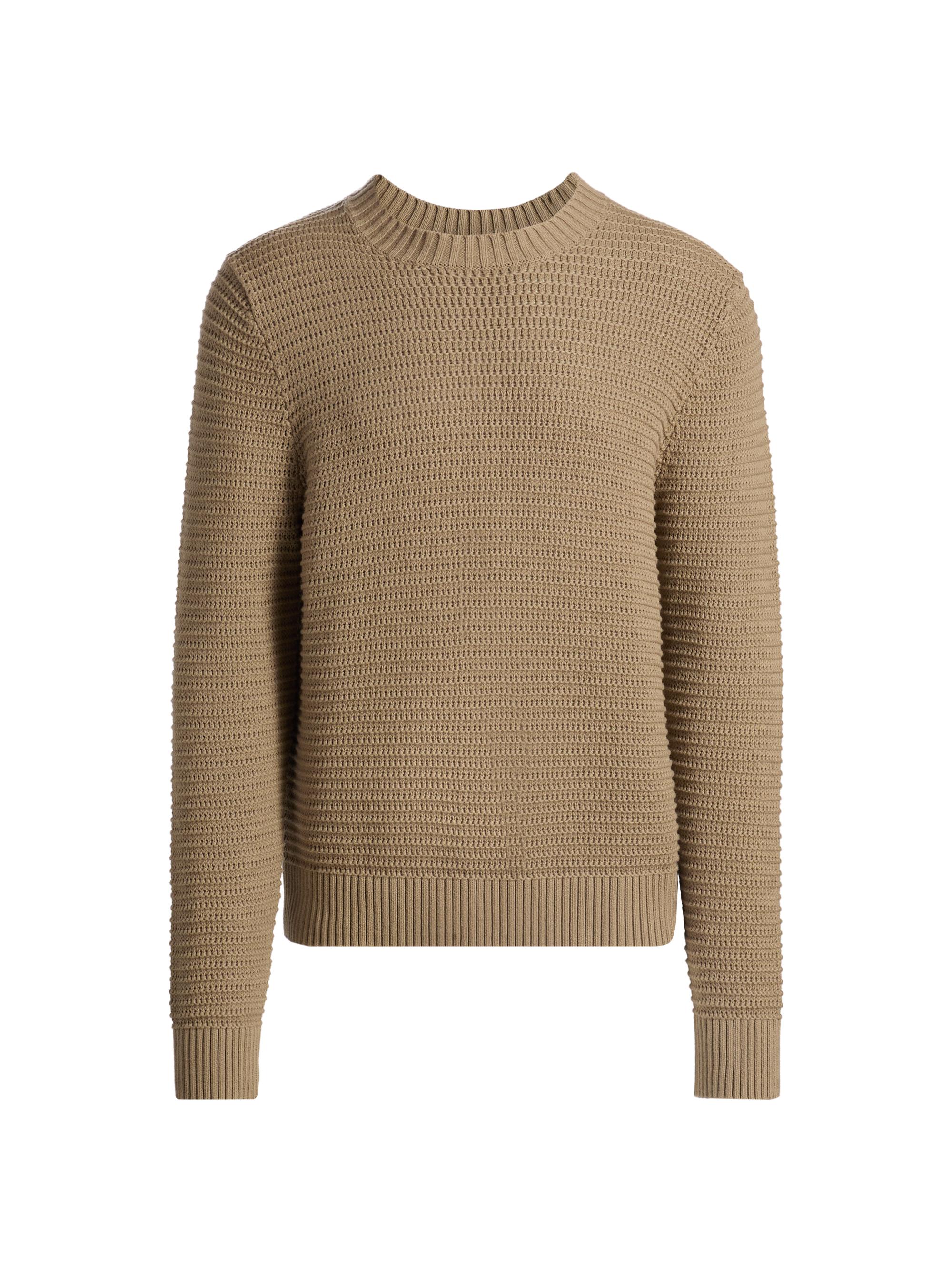 Vince Men's Knitted Cotton-Cashmere Crewneck Sweater - Dark Pecan