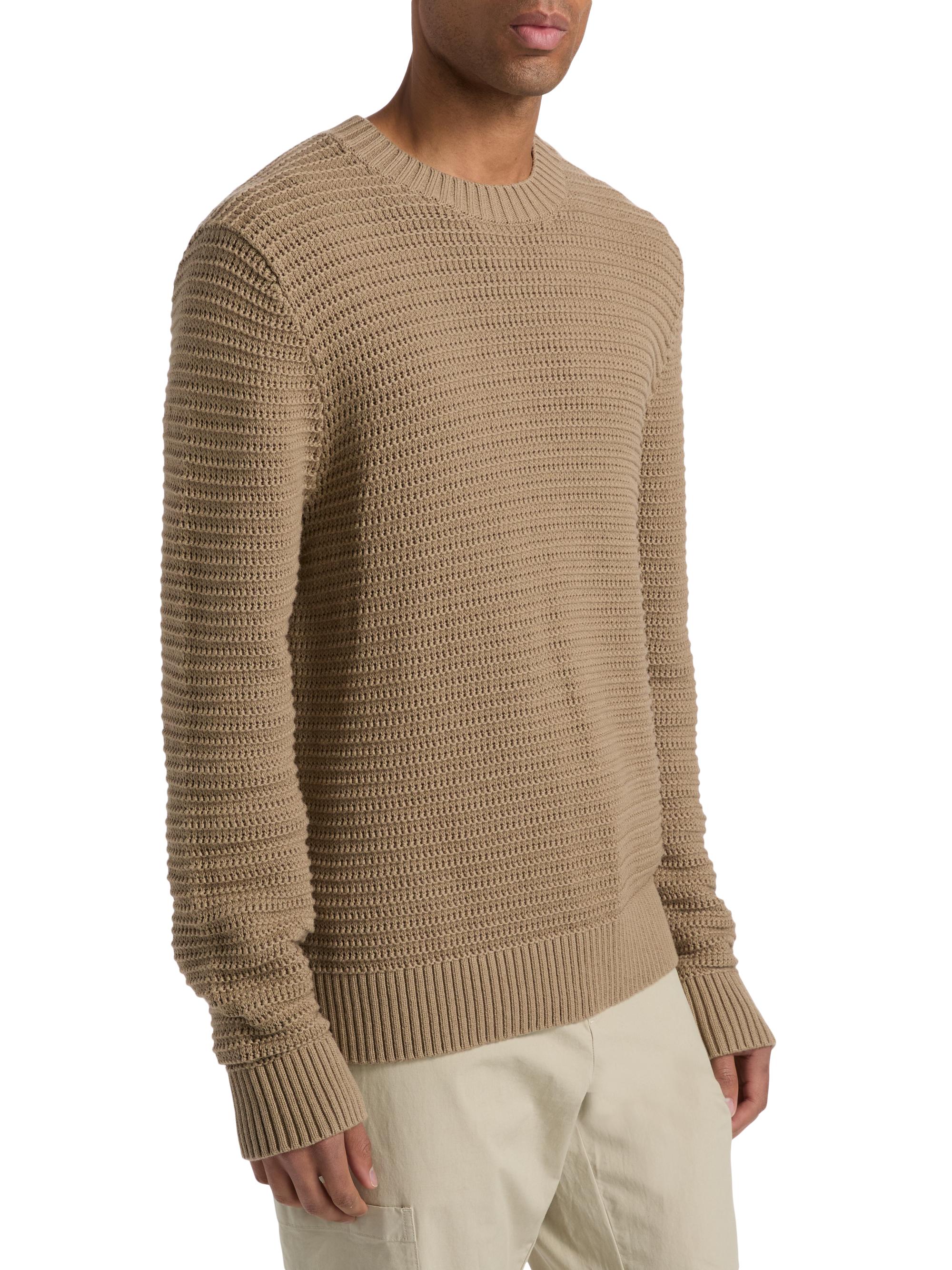 Vince Men's Knitted Cotton-Cashmere Crewneck Sweater - Dark Pecan | Thumbnail 4