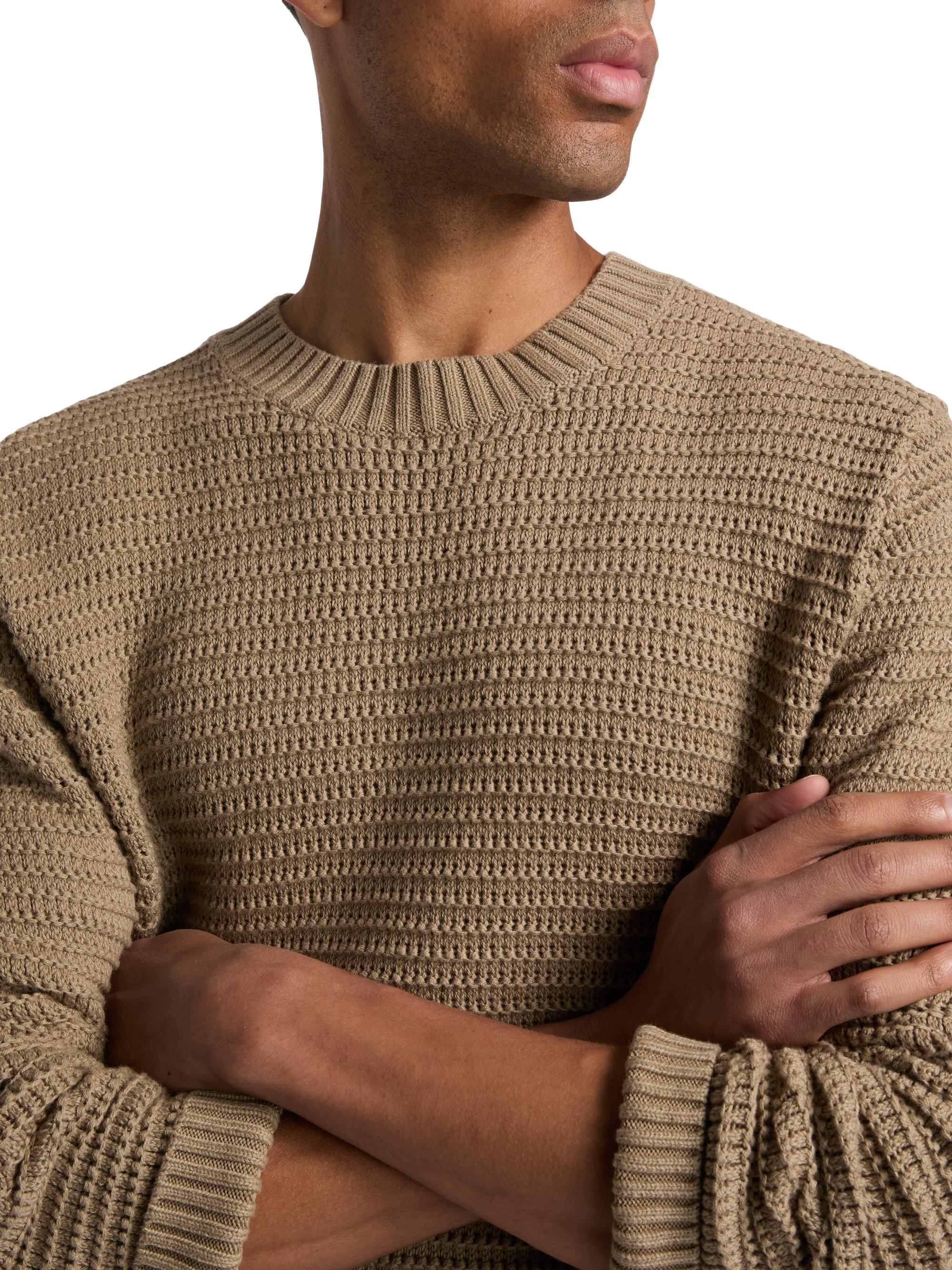 Vince Men's Knitted Cotton-Cashmere Crewneck Sweater - Dark Pecan | Thumbnail 6