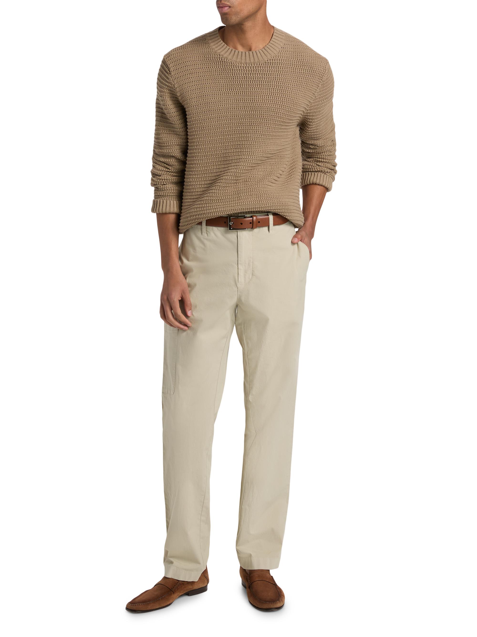 Vince Men's Knitted Cotton-Cashmere Crewneck Sweater - Dark Pecan | Thumbnail 2