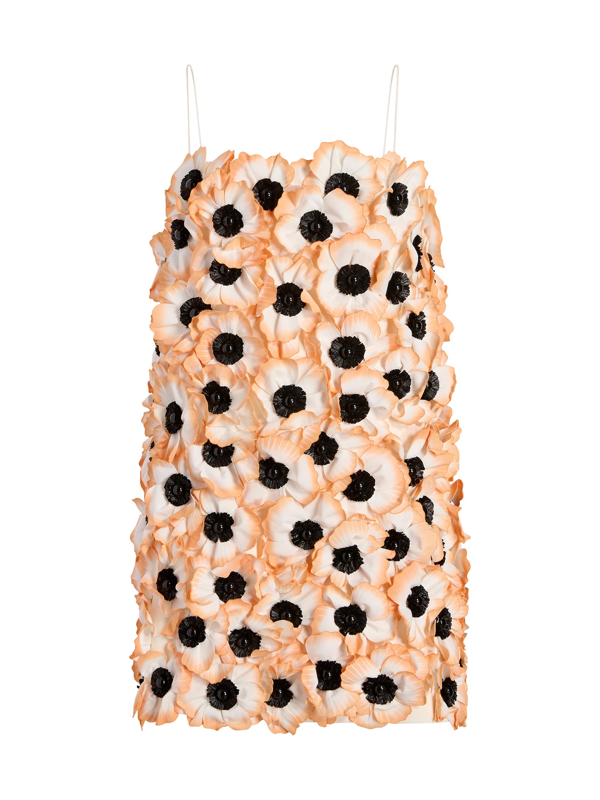 Marina Moscone Women's Mini Dress with Floral Appliqué - Anemone - Women's Clothing