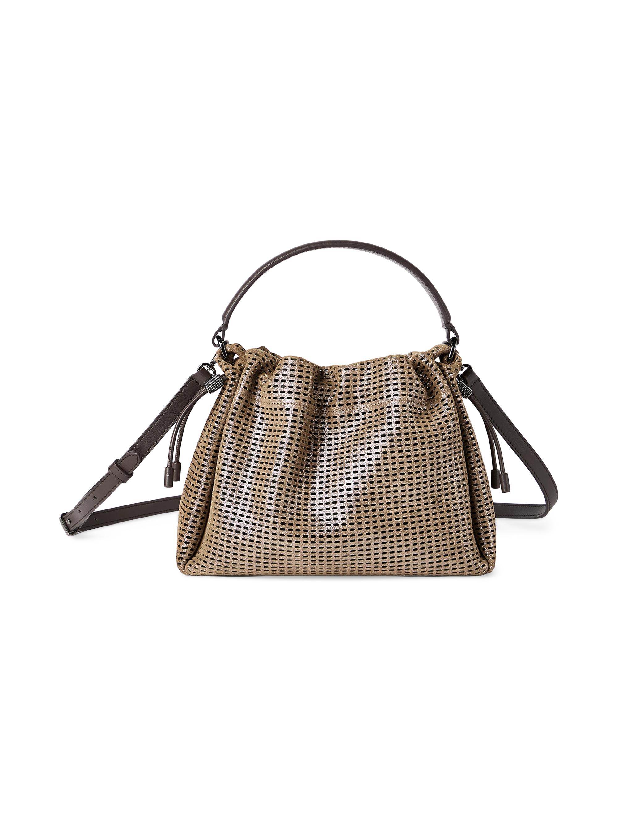 Brunello Cucinelli Mellow Small Bucket Bag in Sparkling Leather