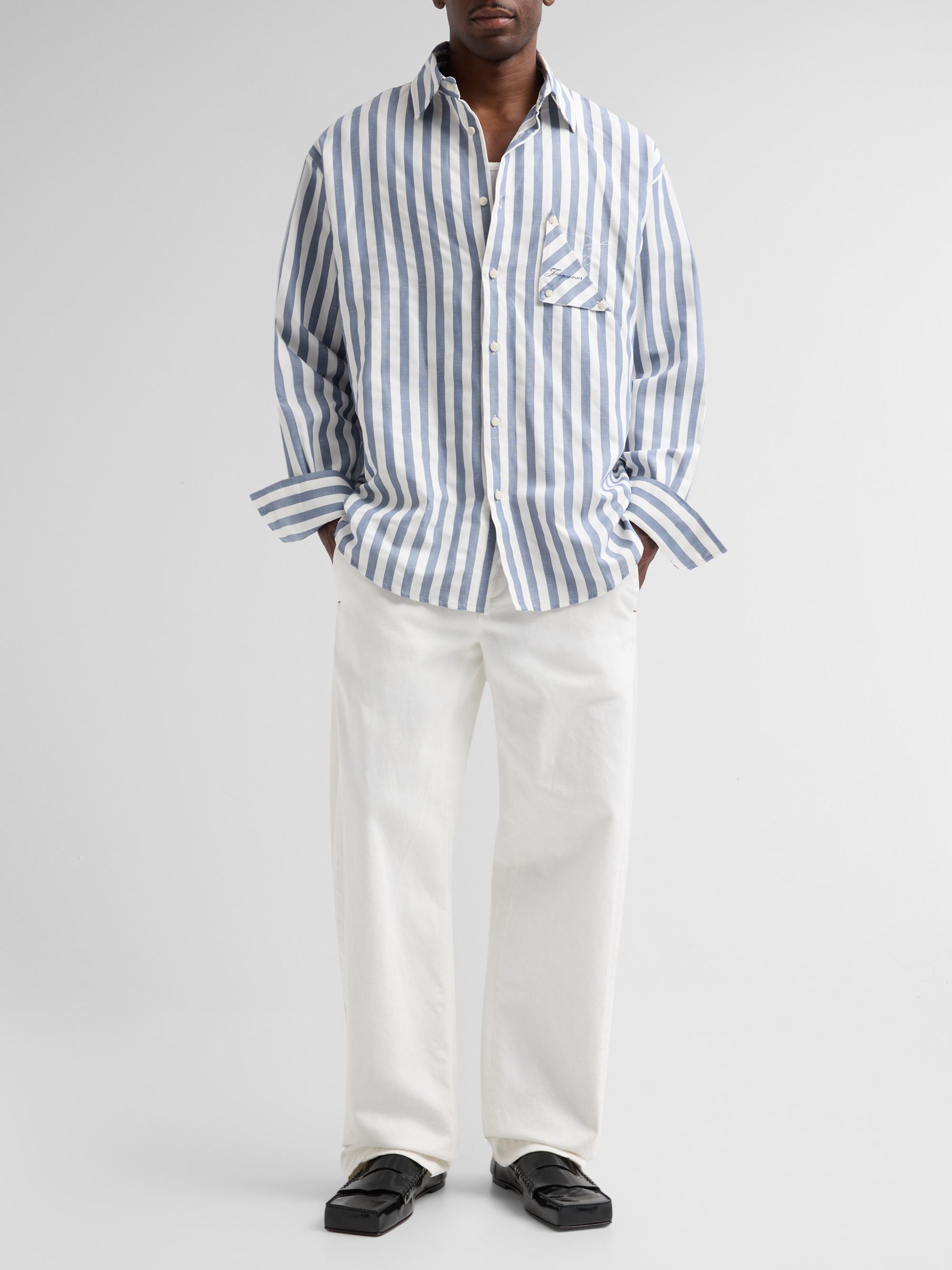 Jacquemus Voilier Striped Cotton-Linen Shirt | Saks Fifth Avenue