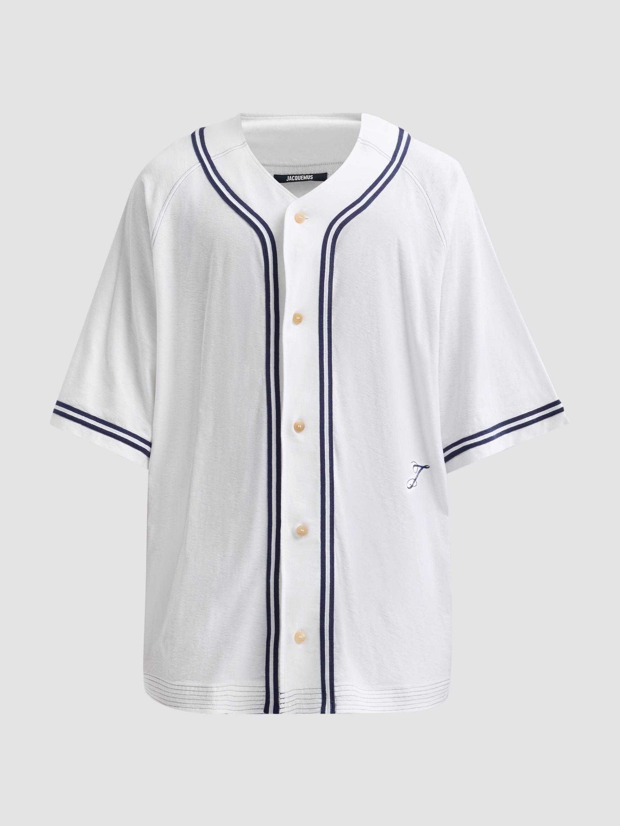 Jacquemus Men's The Baseball Cotton-Blend Shirt - White | Thumbnail 6