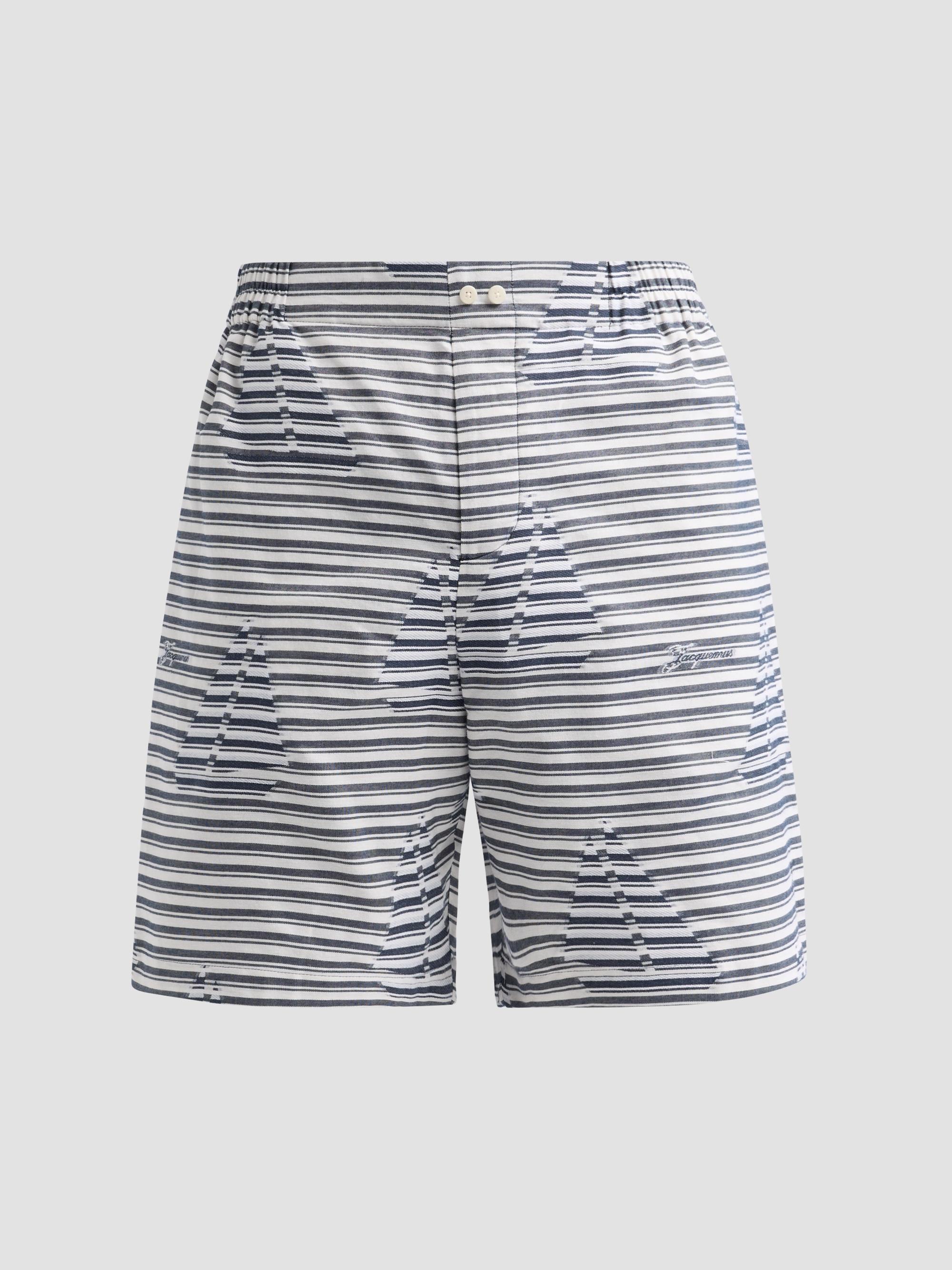 Jacquemus Men's Le Calecon Jacquard Shorts - Jacquard Boat Navy White | Thumbnail 6
