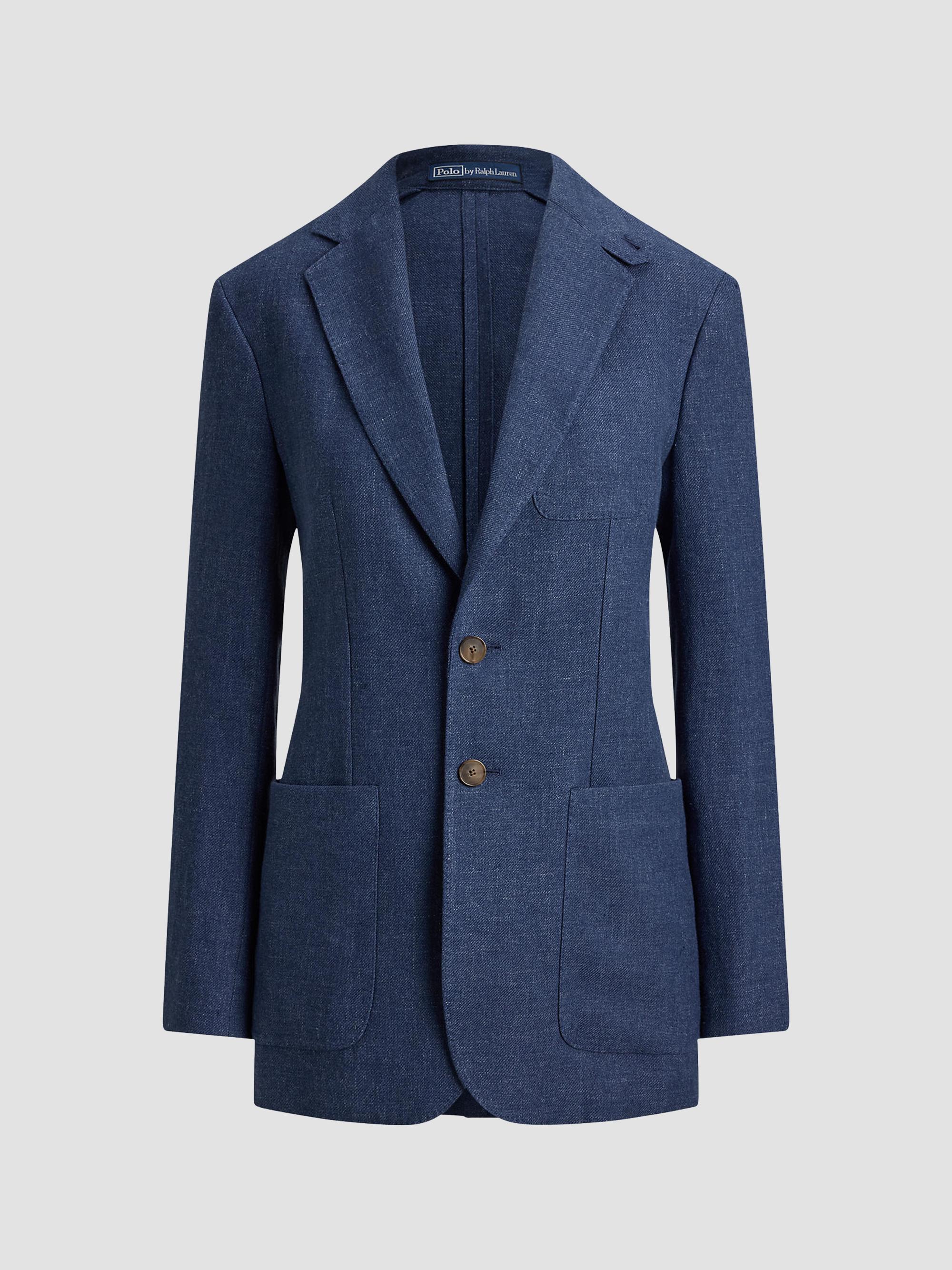 Polo Ralph Lauren Women's Single-Breasted Linen-Cotton Blazer - Blue Melange