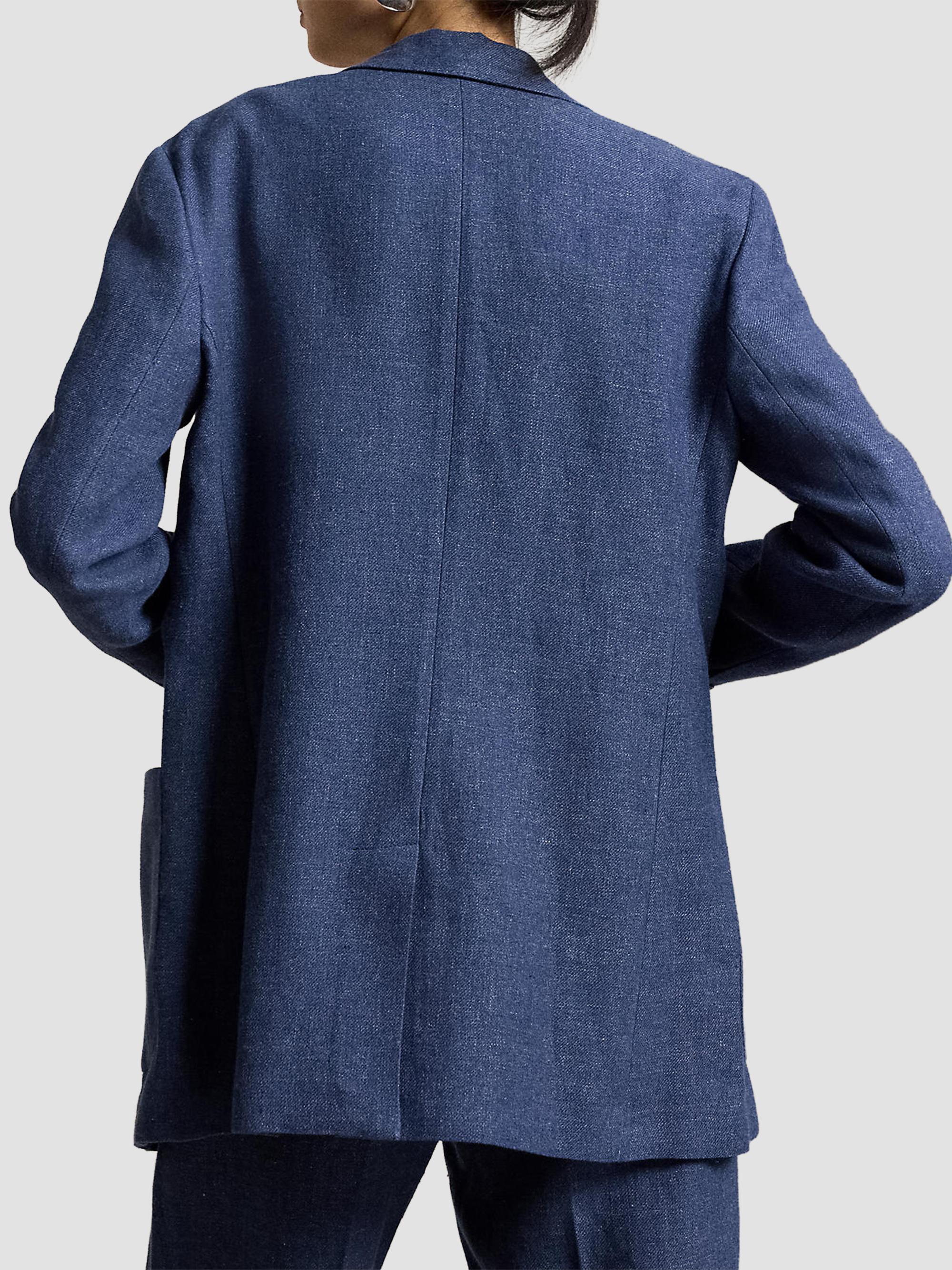 Polo Ralph Lauren Women's Single-Breasted Linen-Cotton Blazer - Blue Melange | Thumbnail 3
