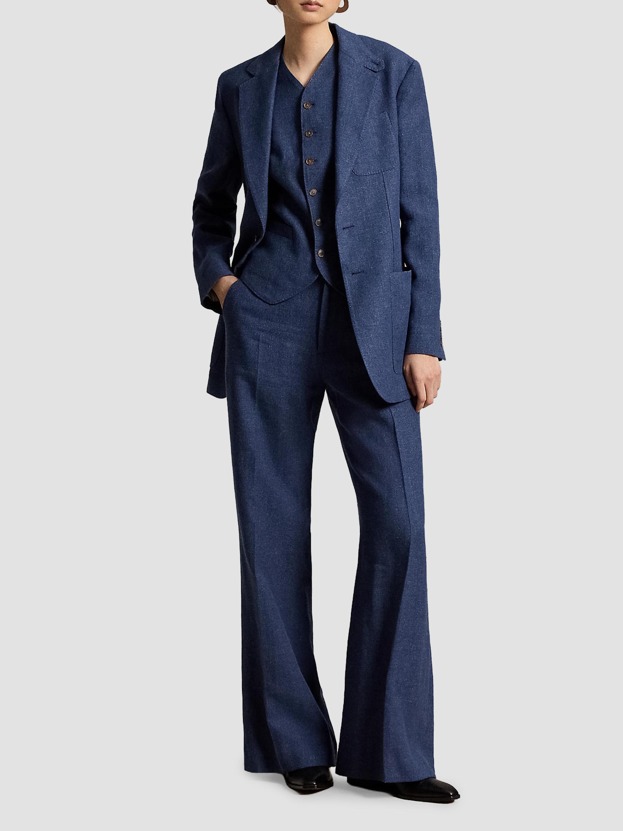 Polo Ralph Lauren Women's Single-Breasted Linen-Cotton Blazer - Blue Melange | Thumbnail 2