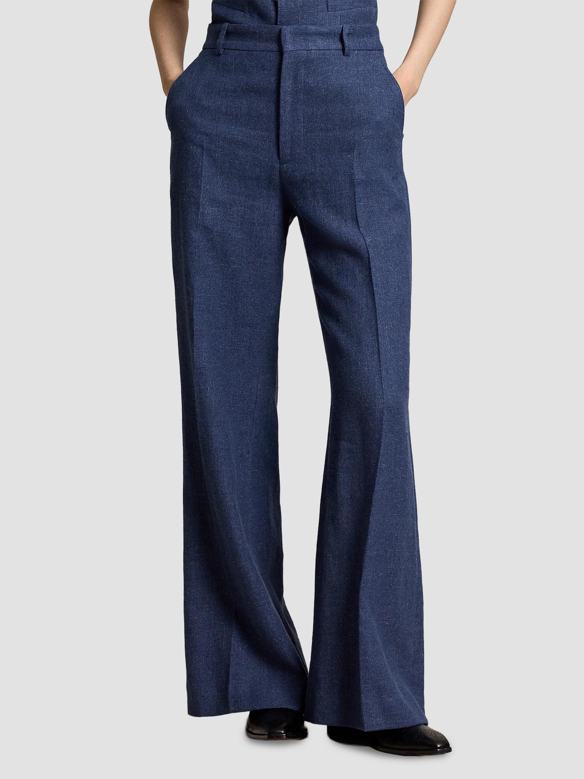 Polo Ralph Lauren Women's Beaton Linen-Cotton Pants - Blue Melange | Thumbnail 4