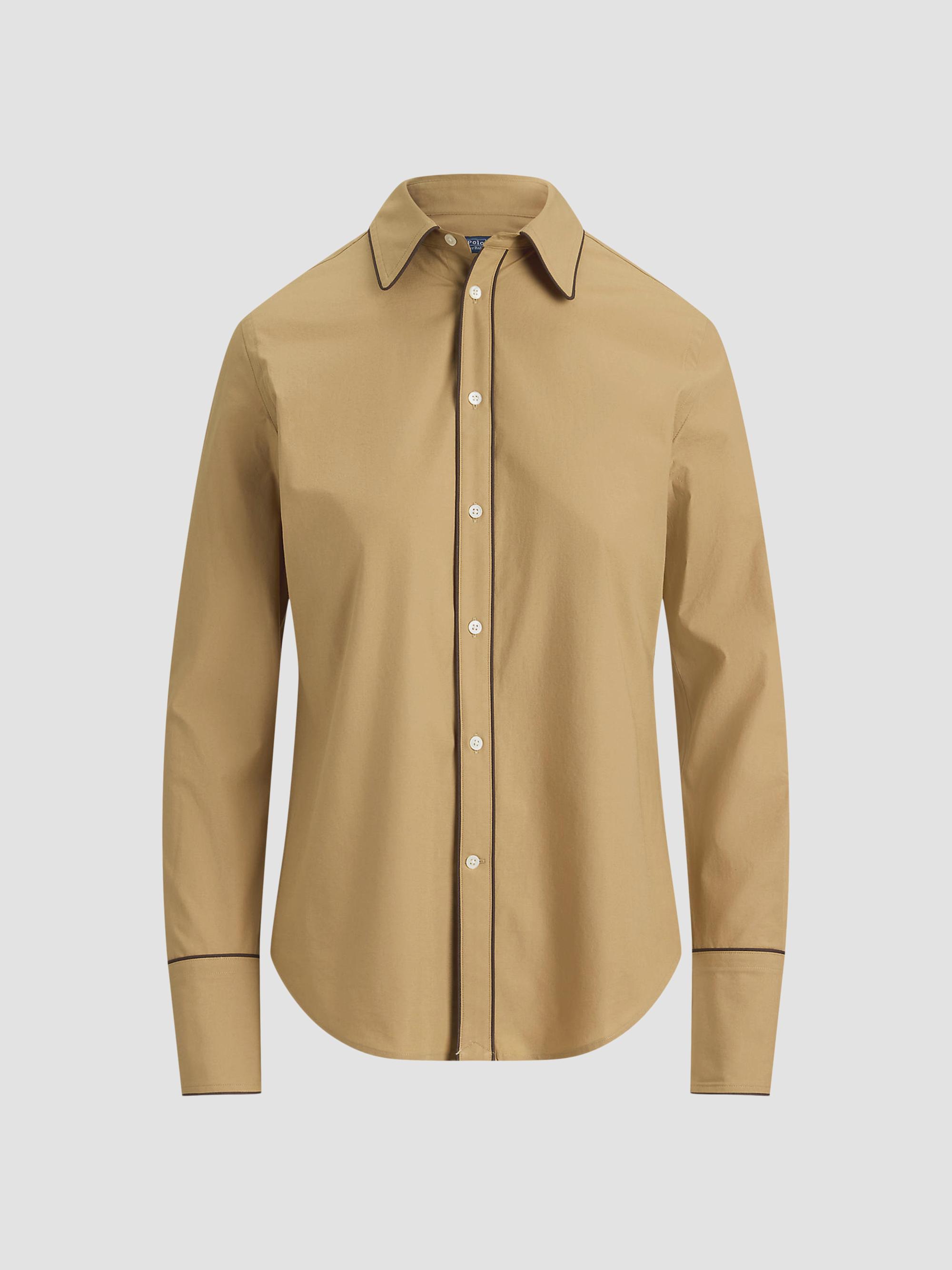Polo Ralph Lauren Women's Slim-Fit Stretch Cotton Button-Front Shirt - Cafe Tan
