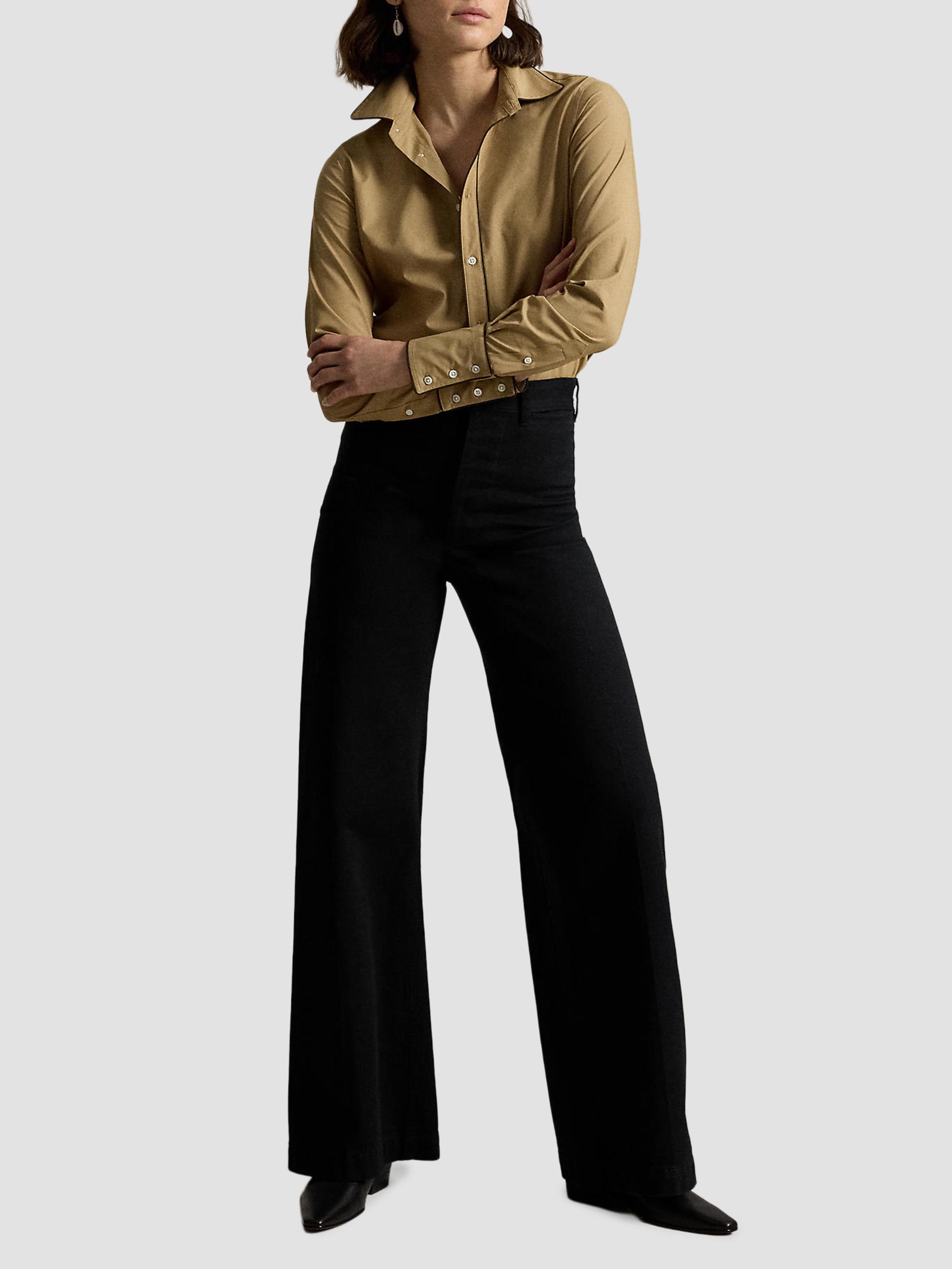Polo Ralph Lauren Women's Slim-Fit Stretch Cotton Button-Front Shirt - Cafe Tan | Thumbnail 2
