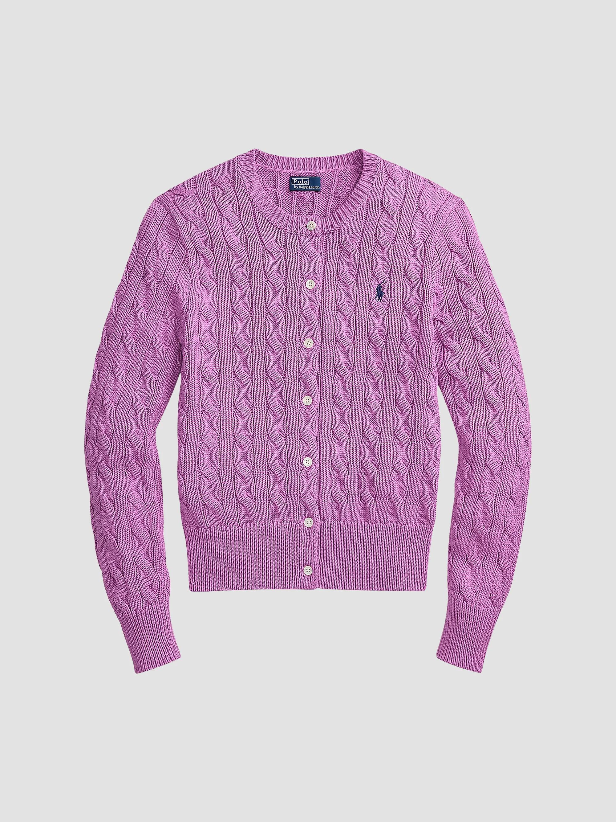 Polo Ralph Lauren Cable-Knit Stretch-Cotton Crop Cardigan | Saks